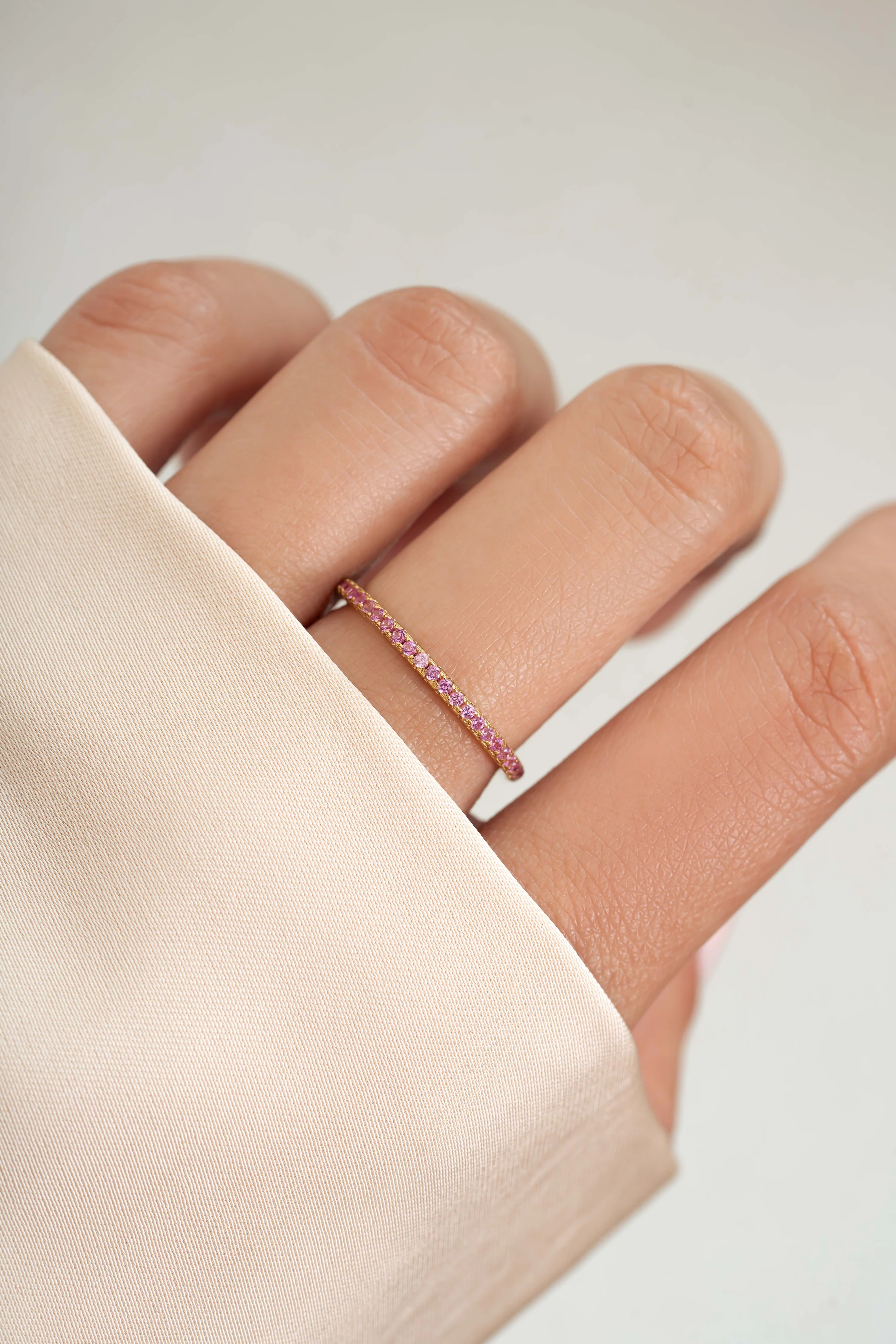 Rose Birthstone Eternity Ring - Image 2