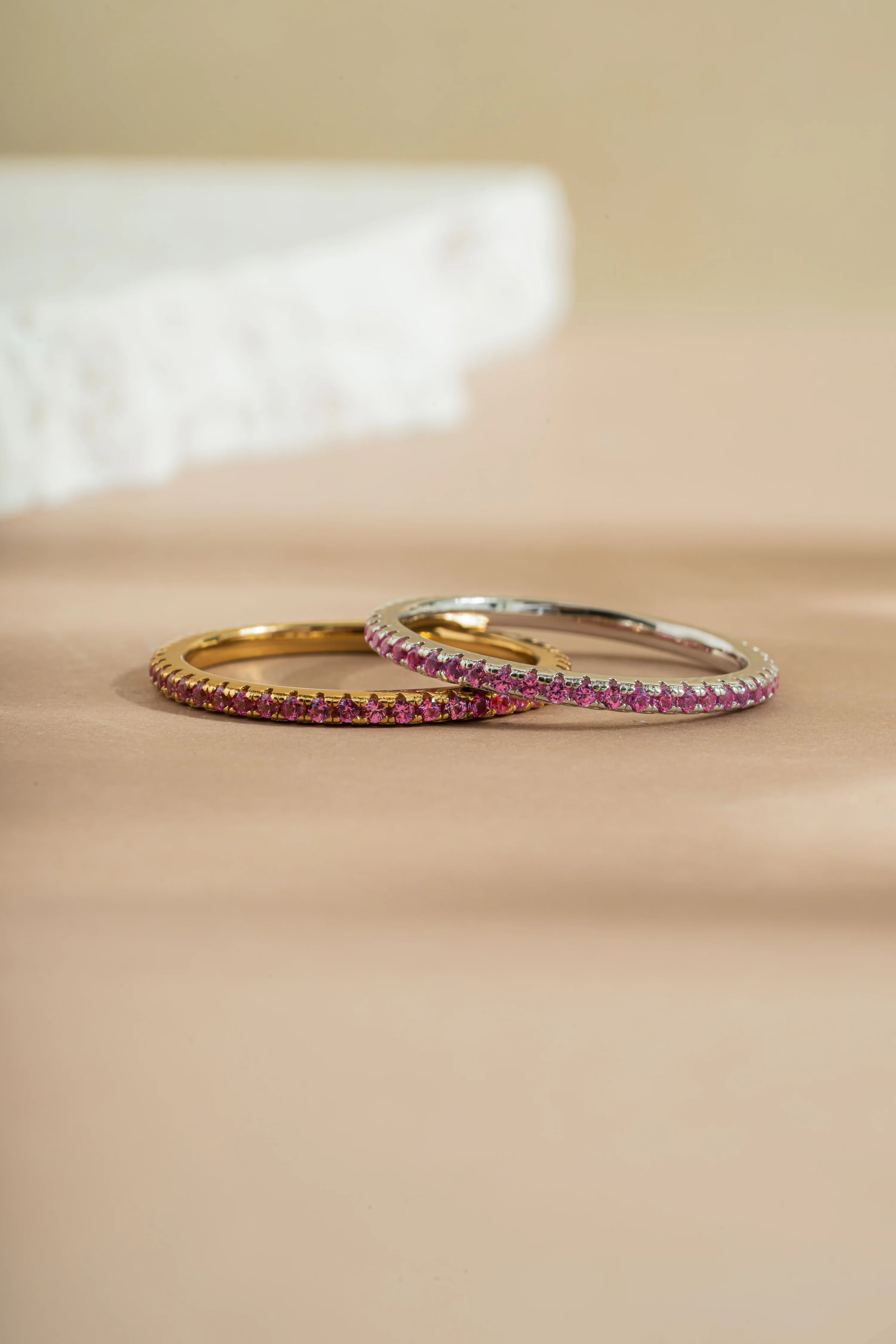 Rose Birthstone Eternity Ring - Image 3