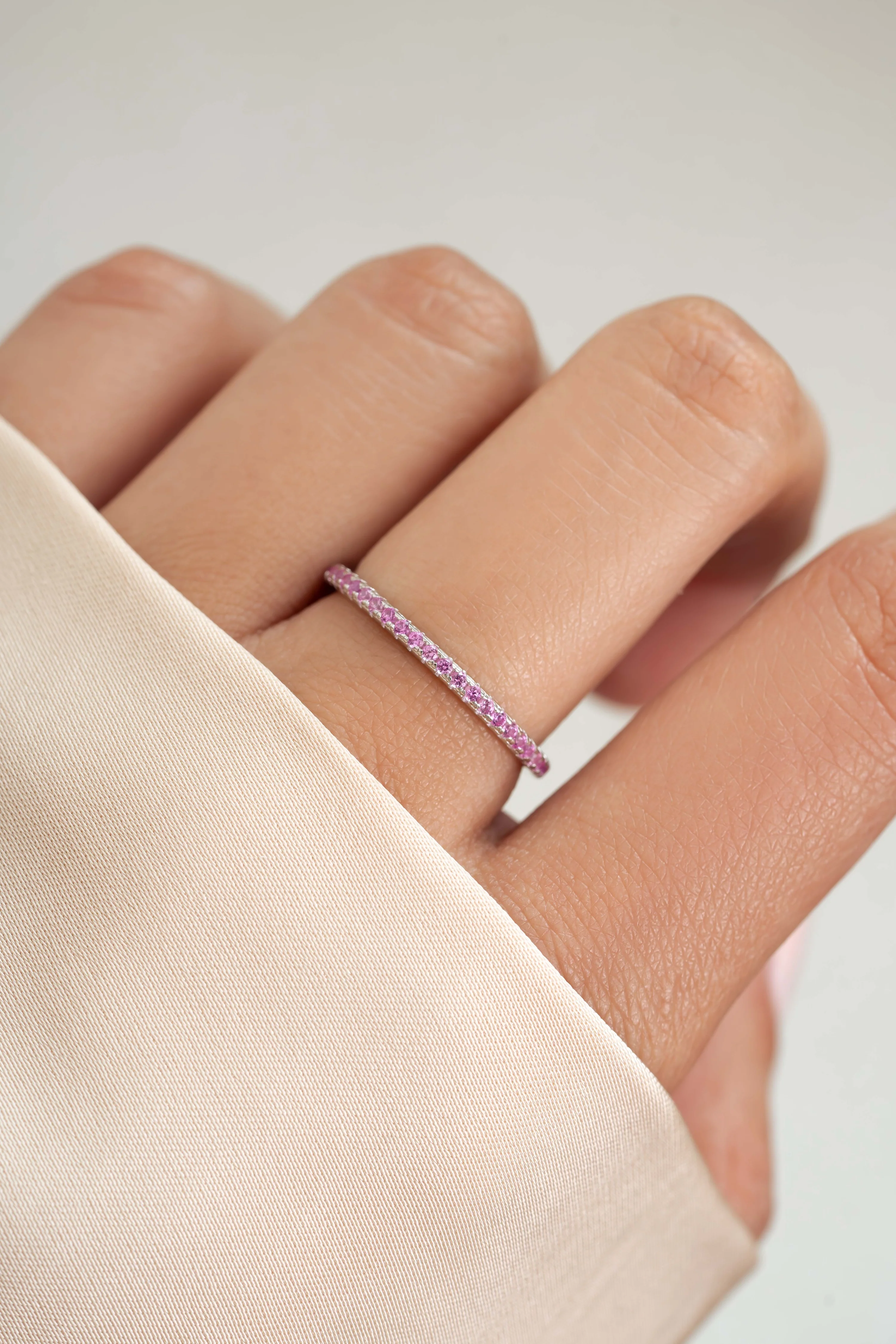 Rose Birthstone Eternity Ring - Image 4