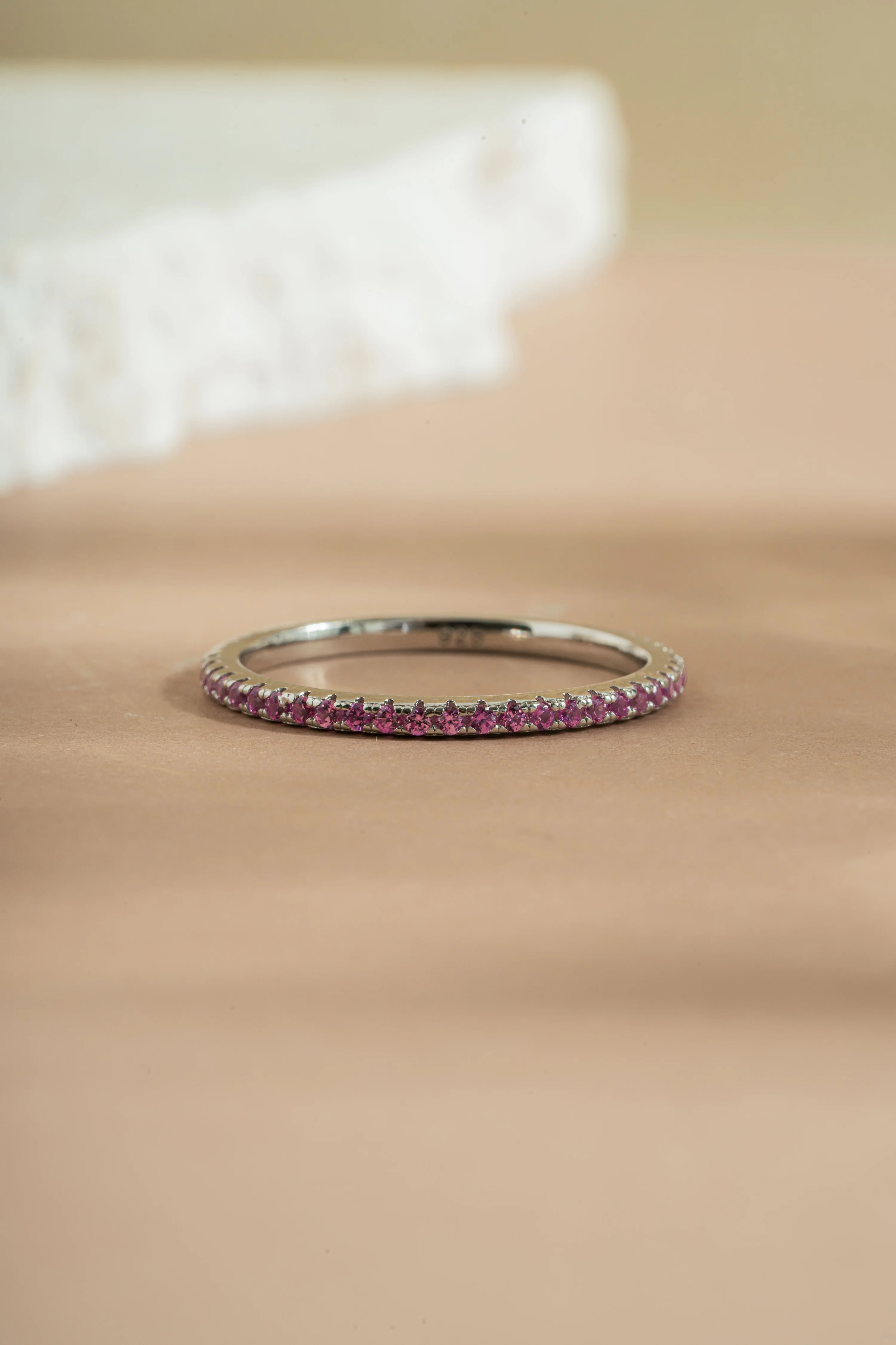 Rose Birthstone Eternity Ring - Image 5