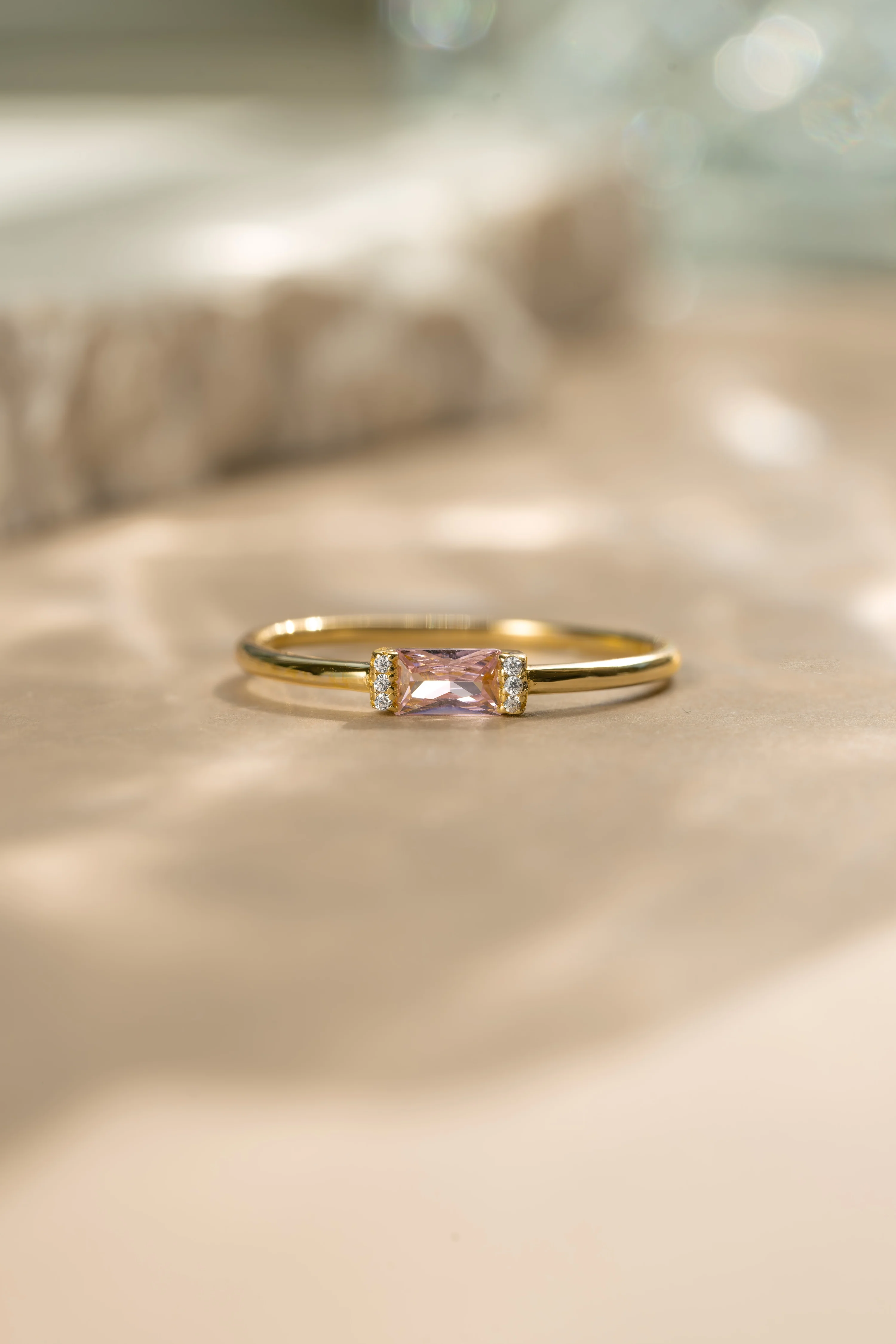 Rose Simple Baguette Ring - Image 5