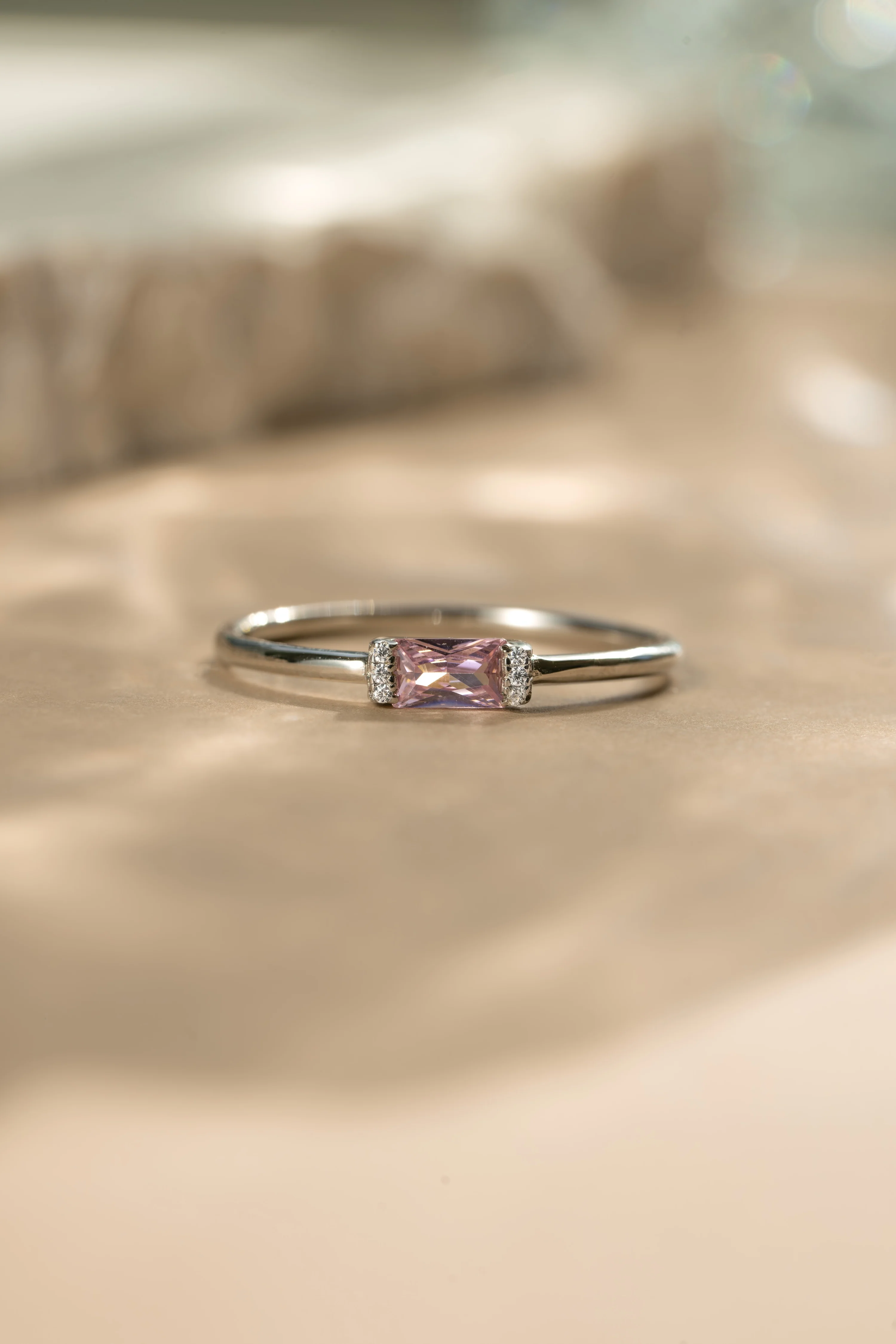 Rose Simple Baguette Ring - Image 6