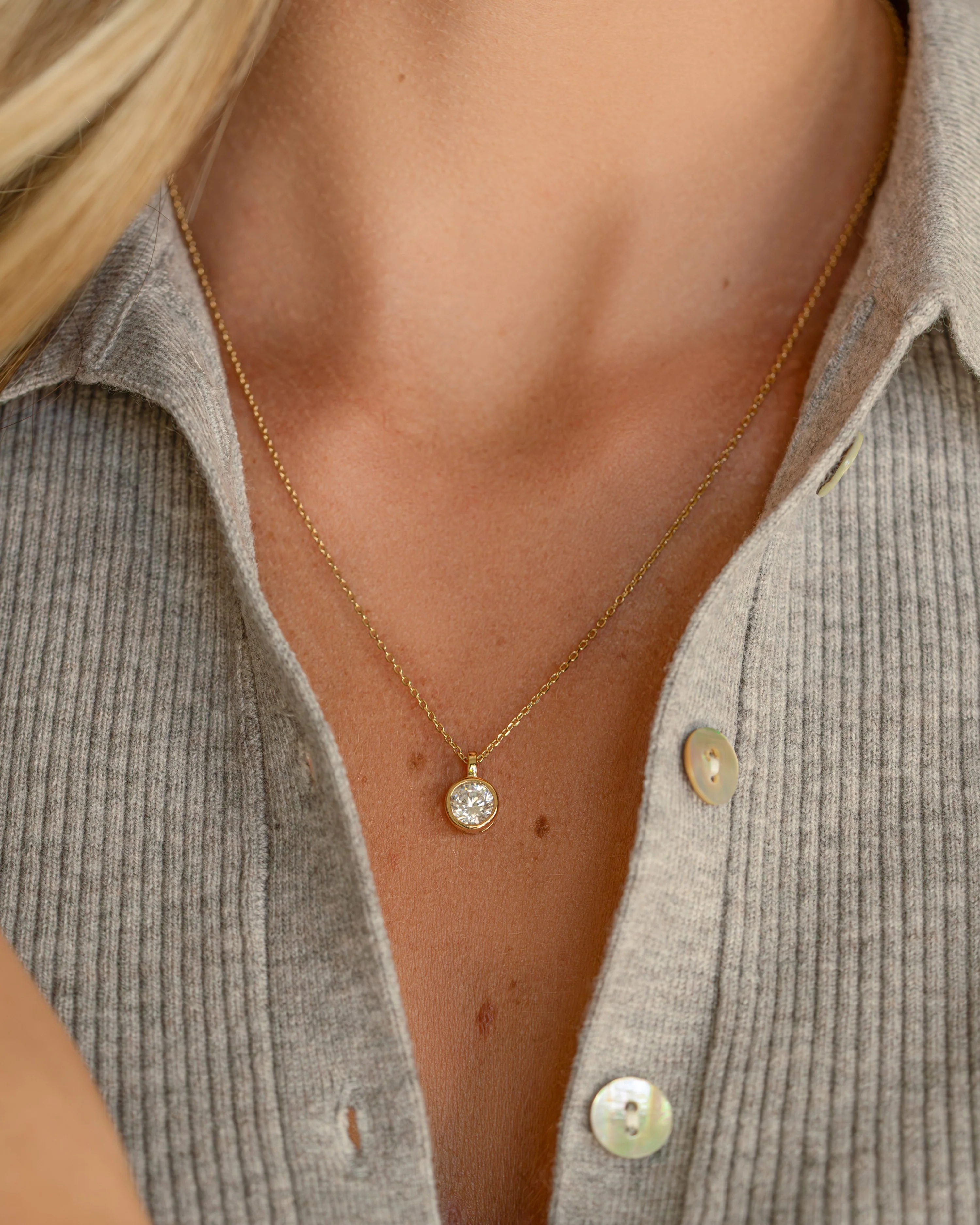 Round Bezel Necklace - Image 12