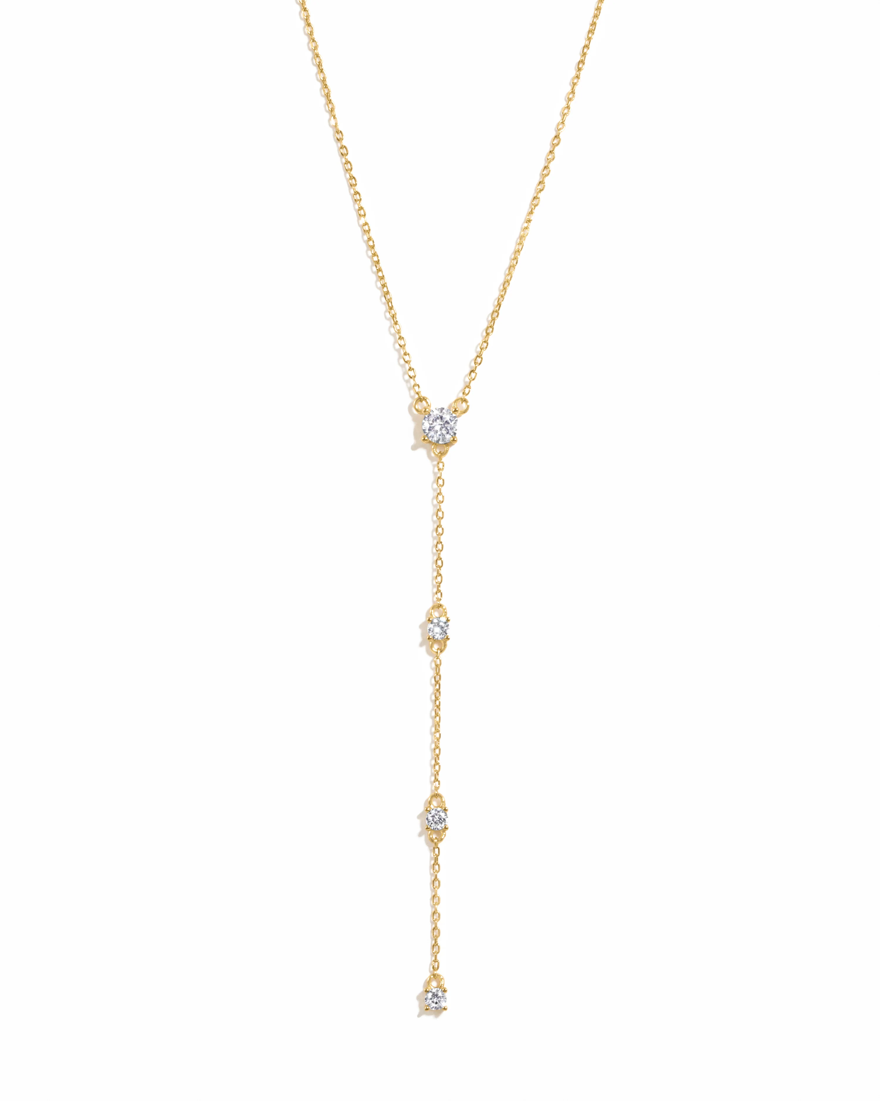 Round Diamond Lariat Necklace