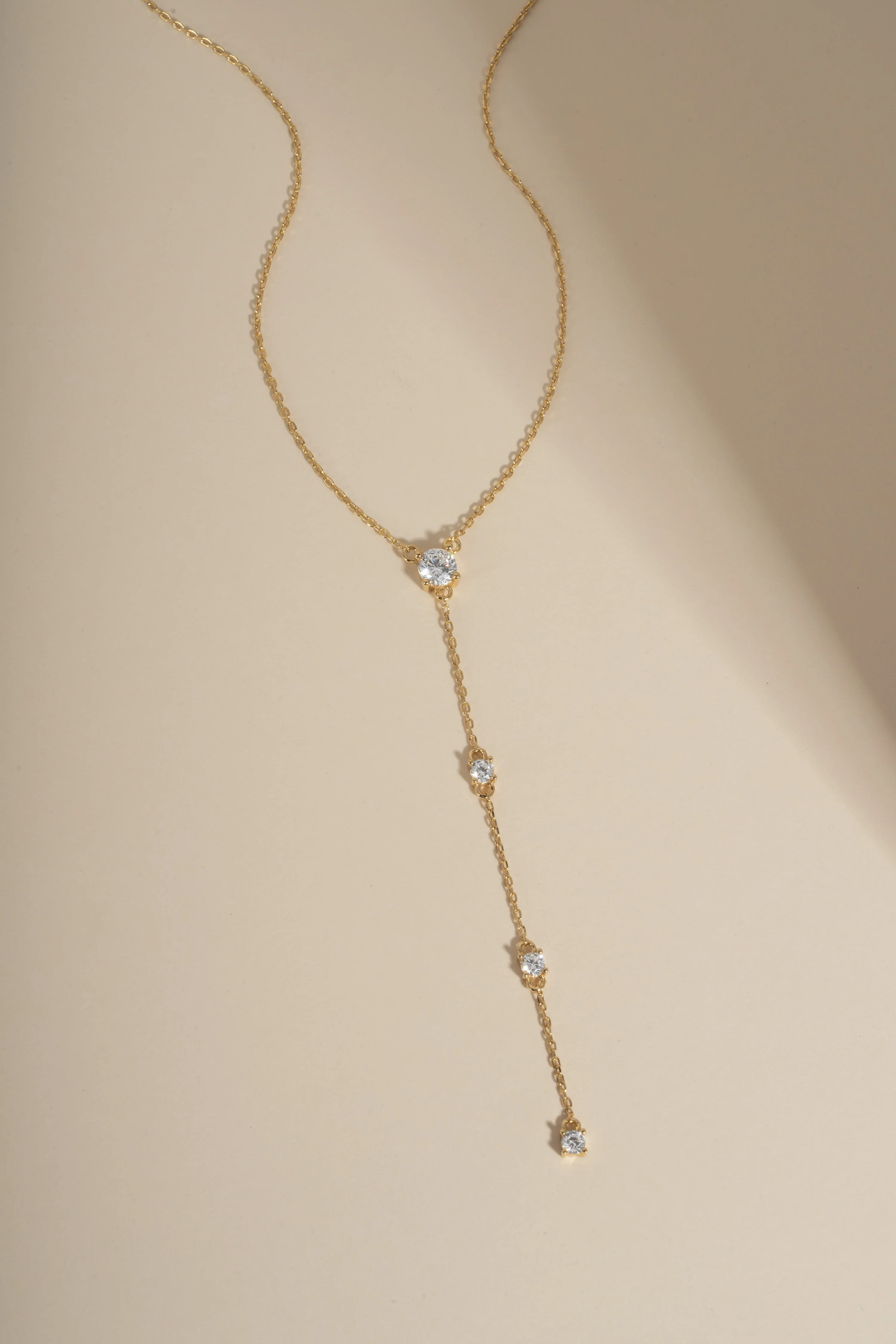 Round Diamond Lariat Necklace - Image 10