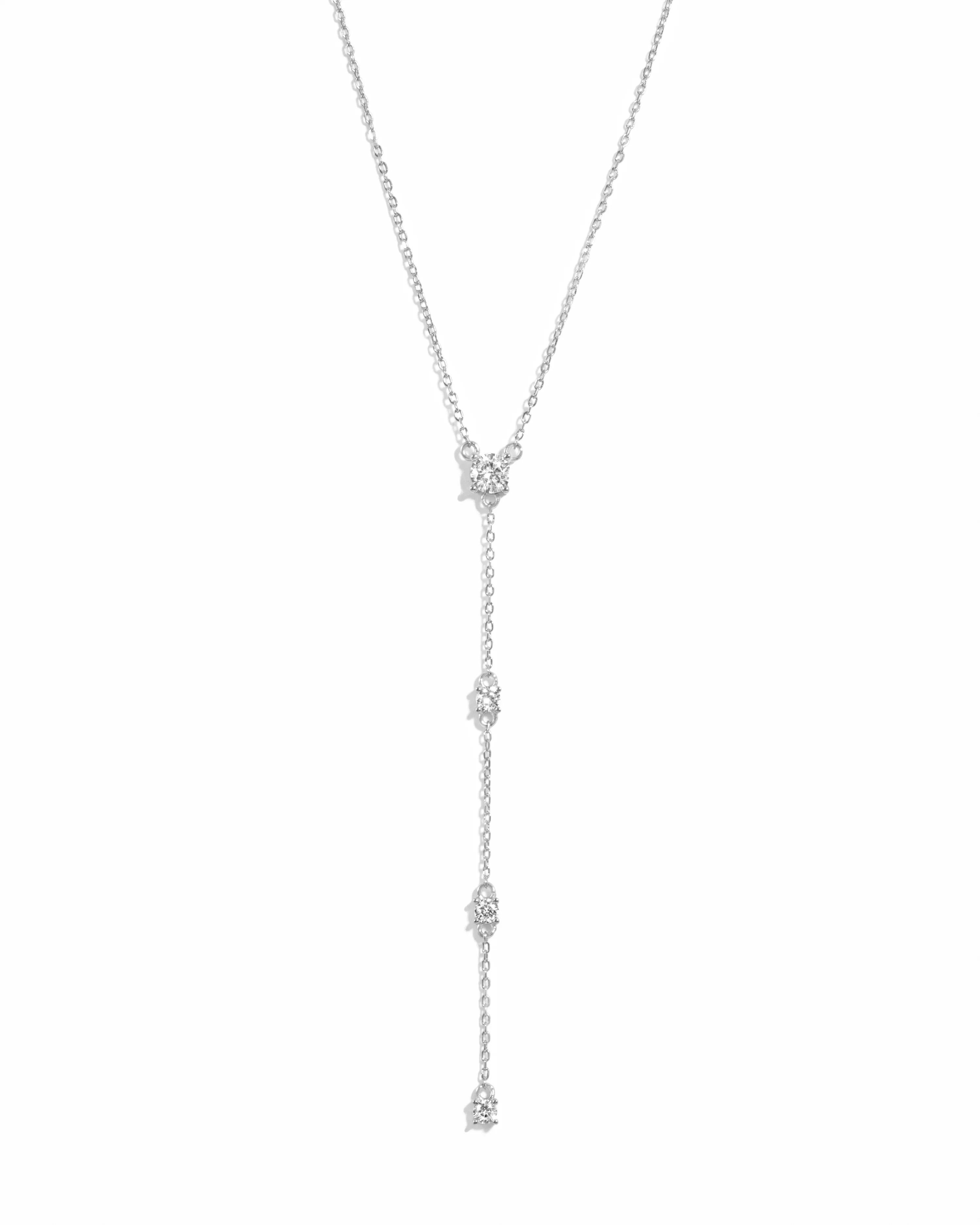 Round Diamond Lariat Necklace - Image 3