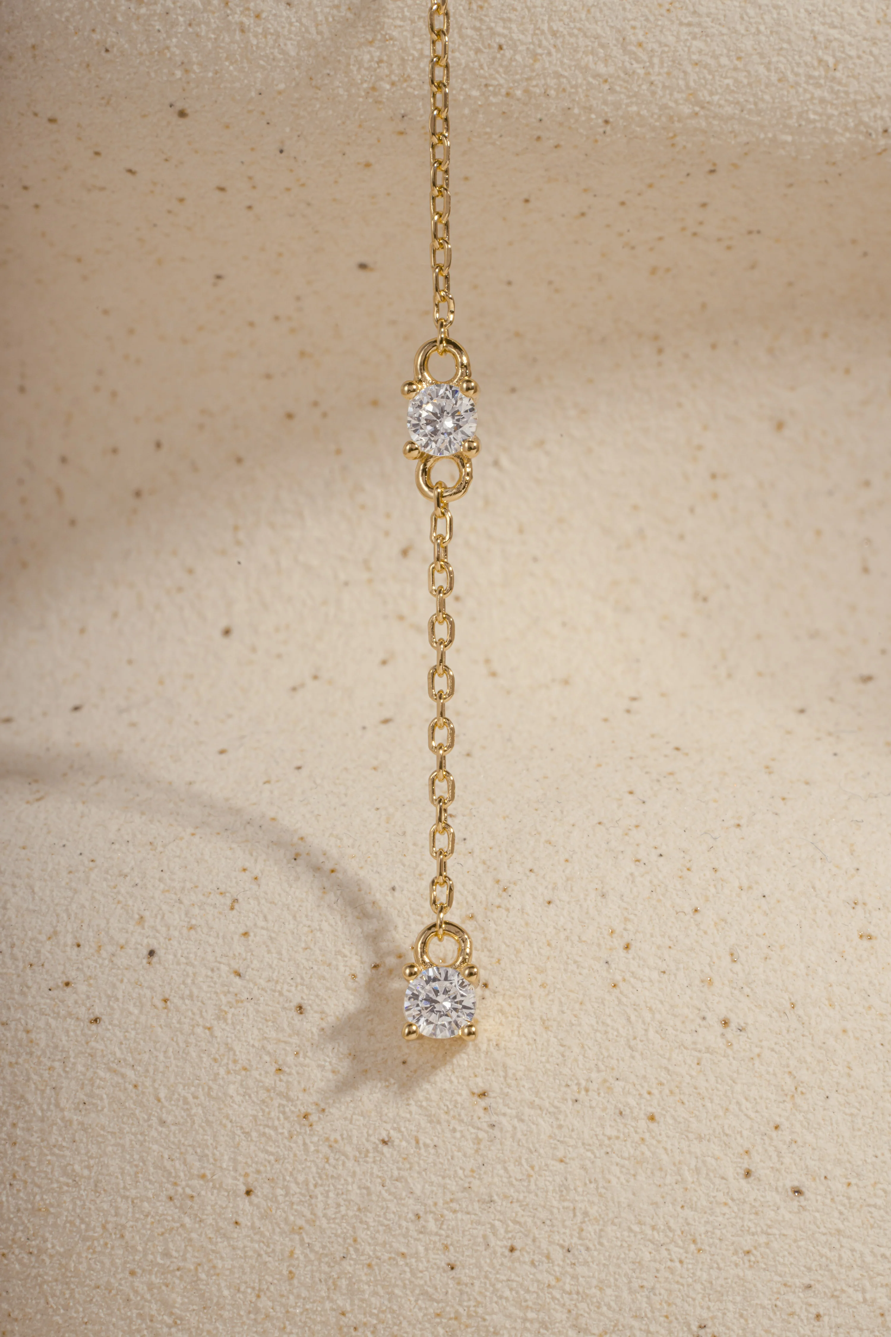 Round Diamond Lariat Necklace - Image 9