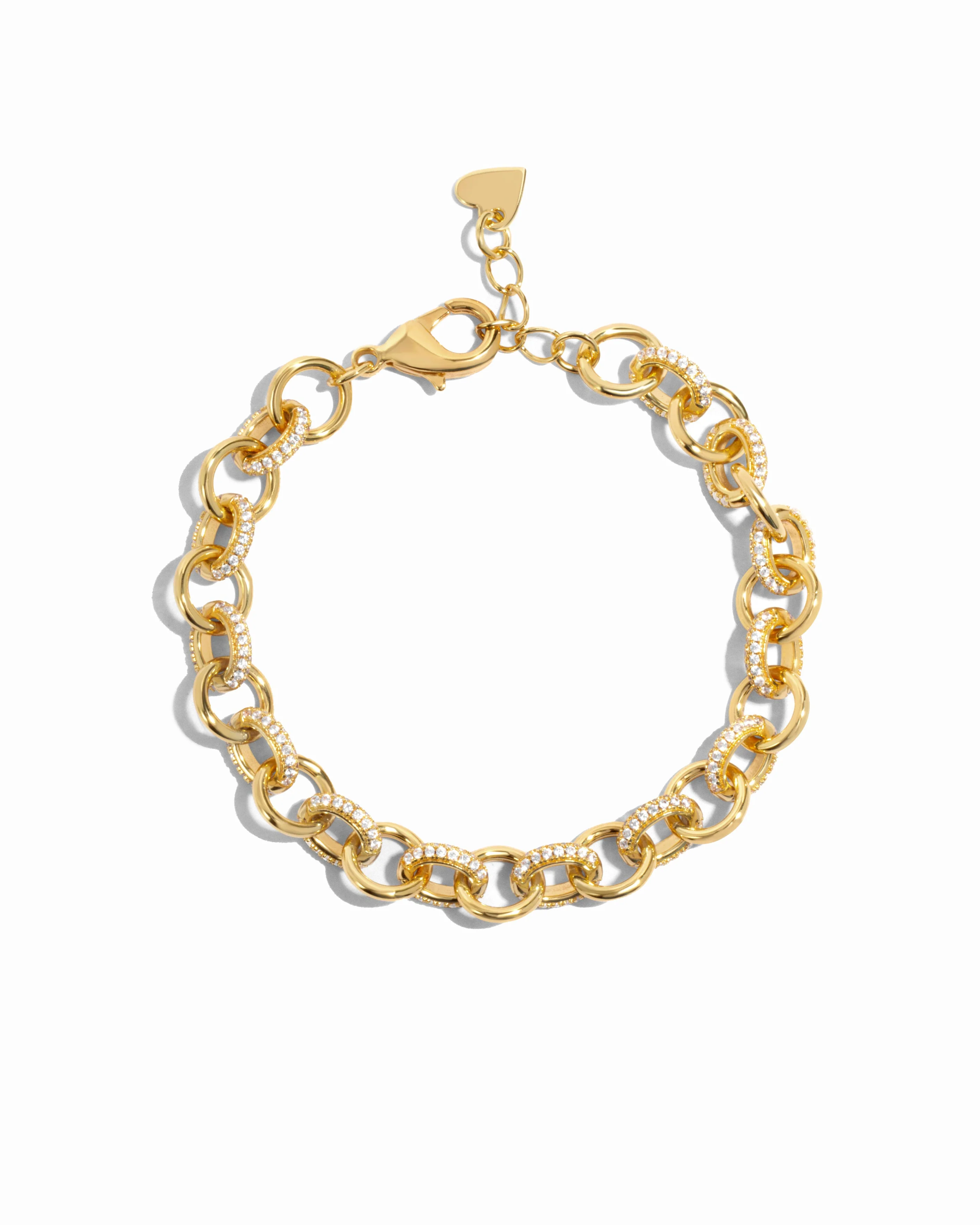Round Pave Link Bracelet