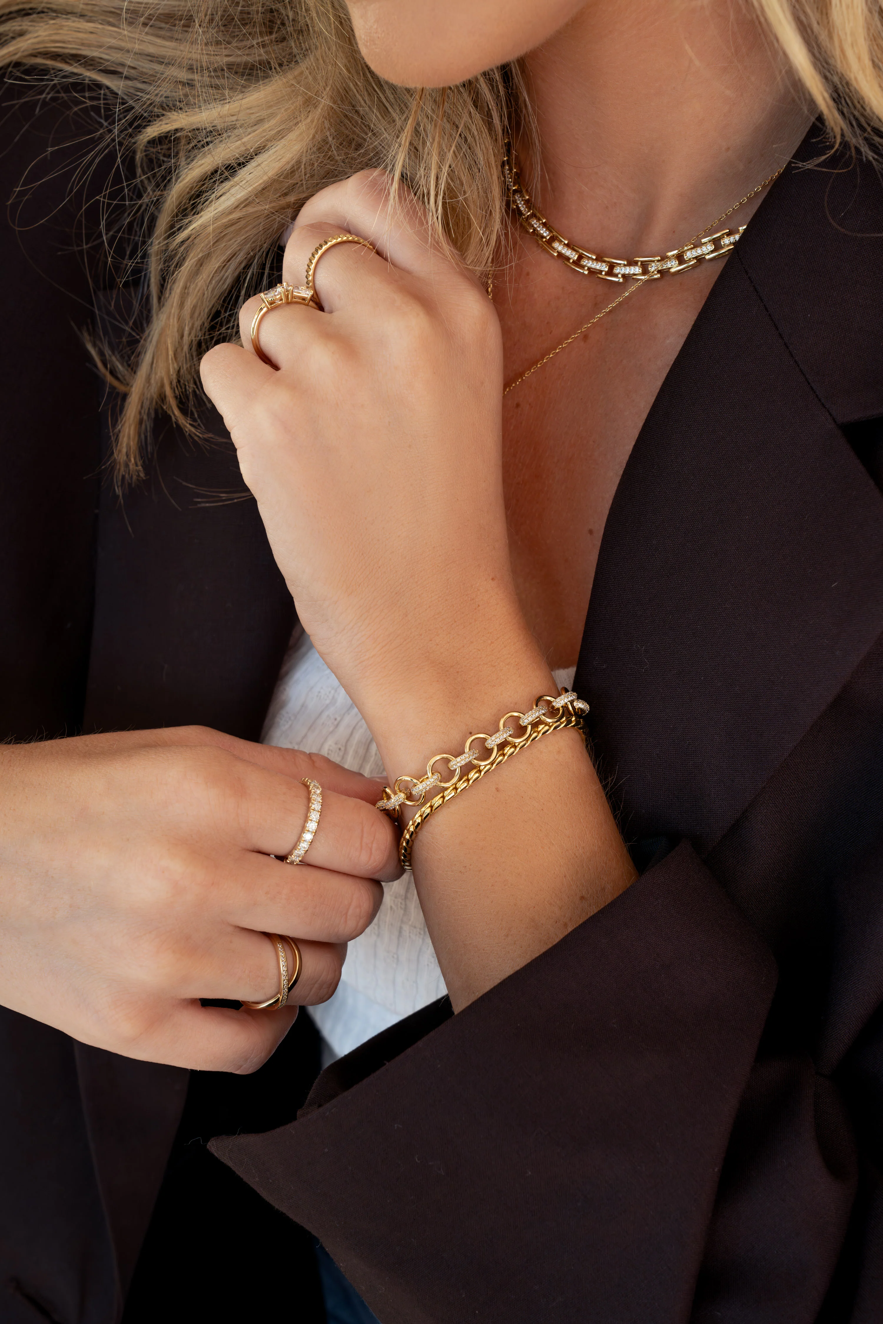 Round Pave Link Bracelet - Image 7