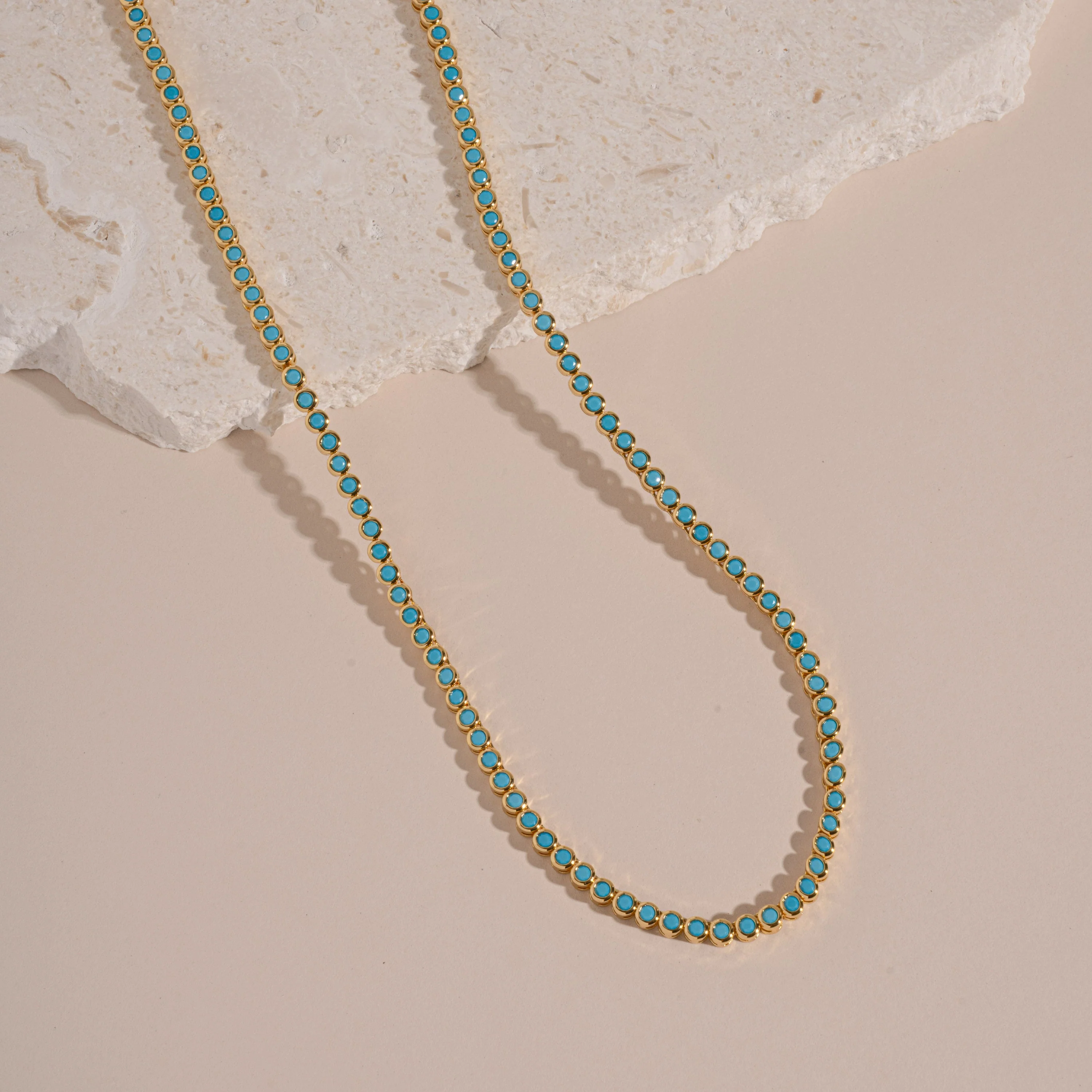 Round Turquoise Tennis Necklace - Image 11