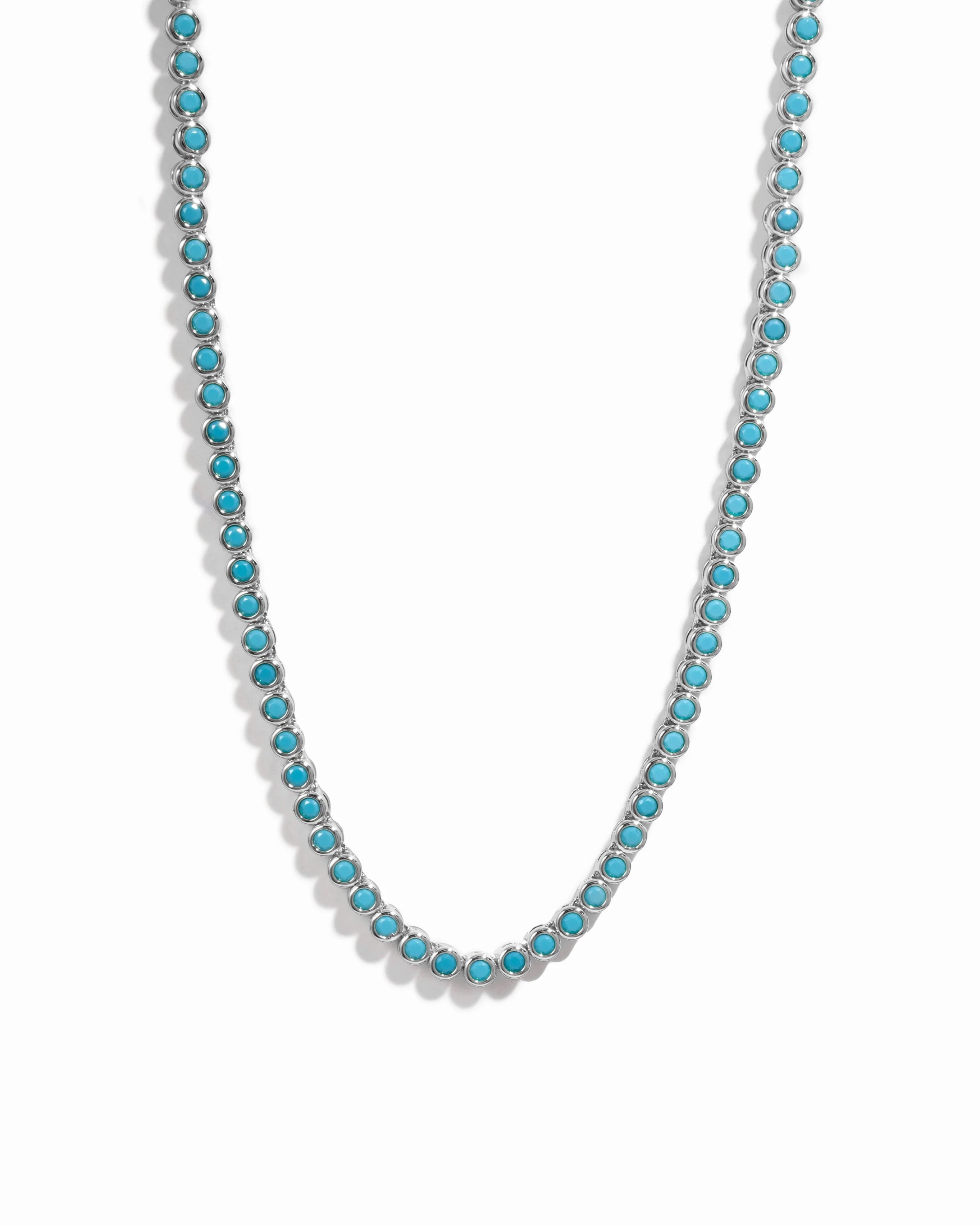 Round Turquoise Tennis Necklace - Image 12