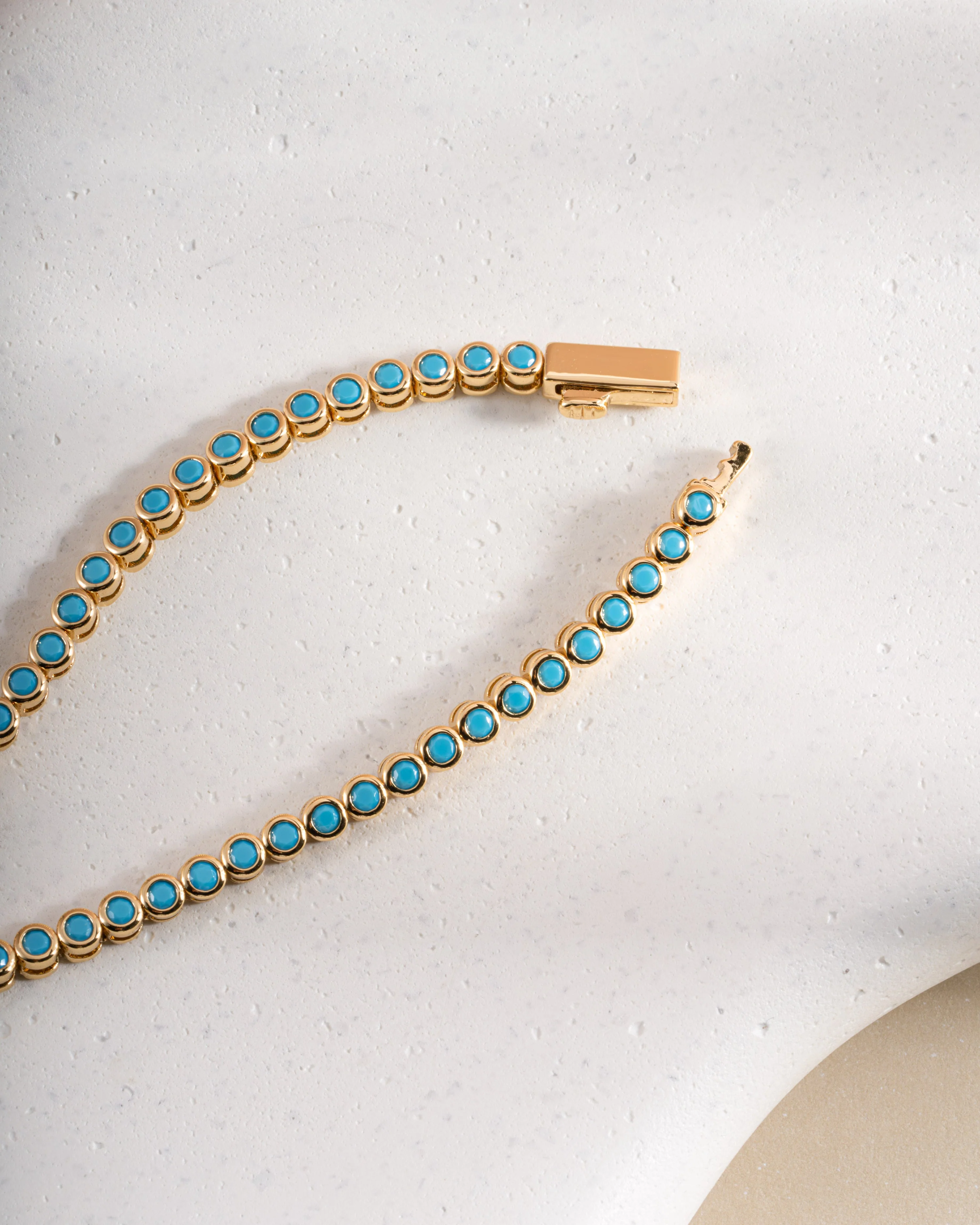 Round Turquoise Tennis Necklace - Image 7