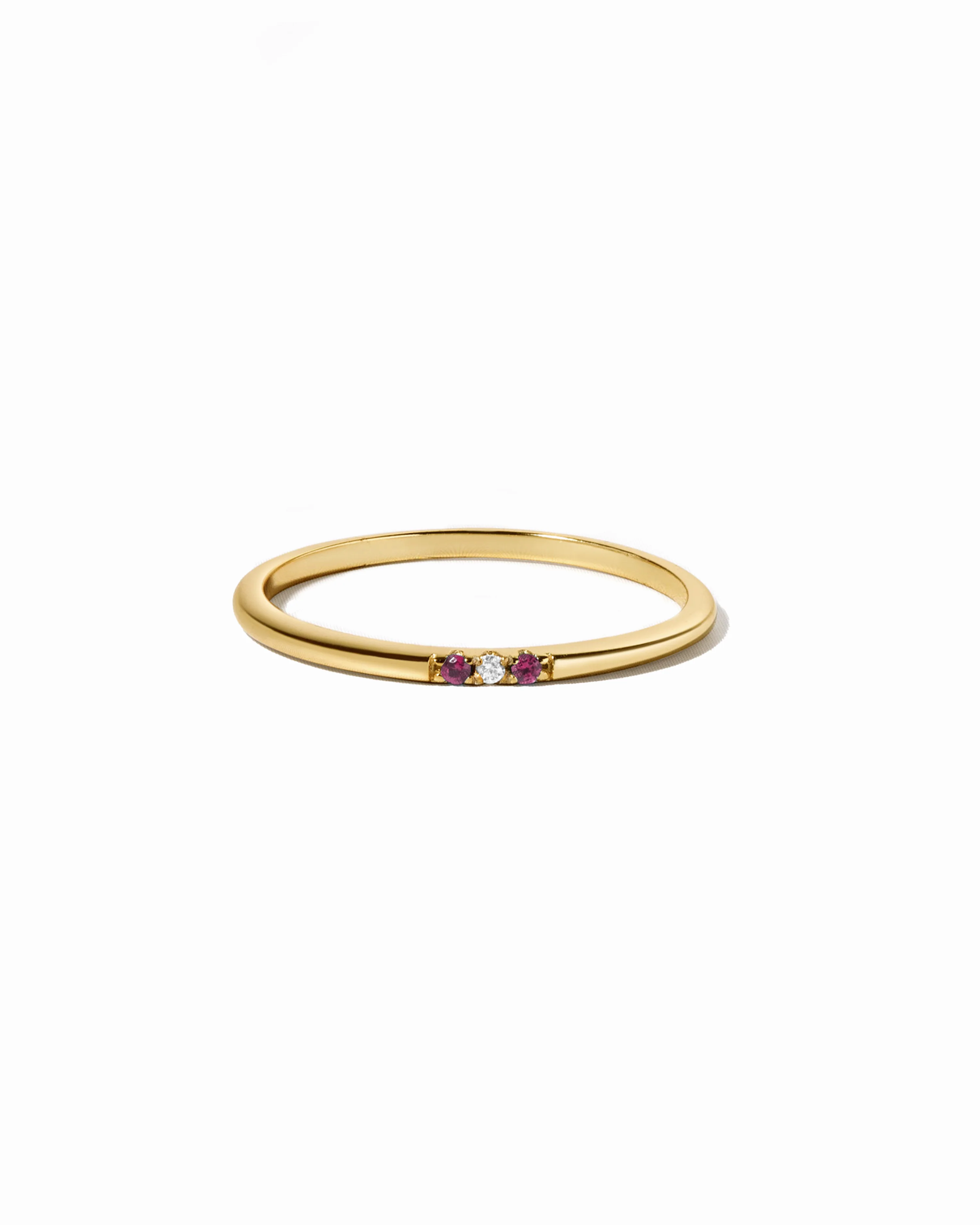 Ruby 3 Stone Diamond Ring