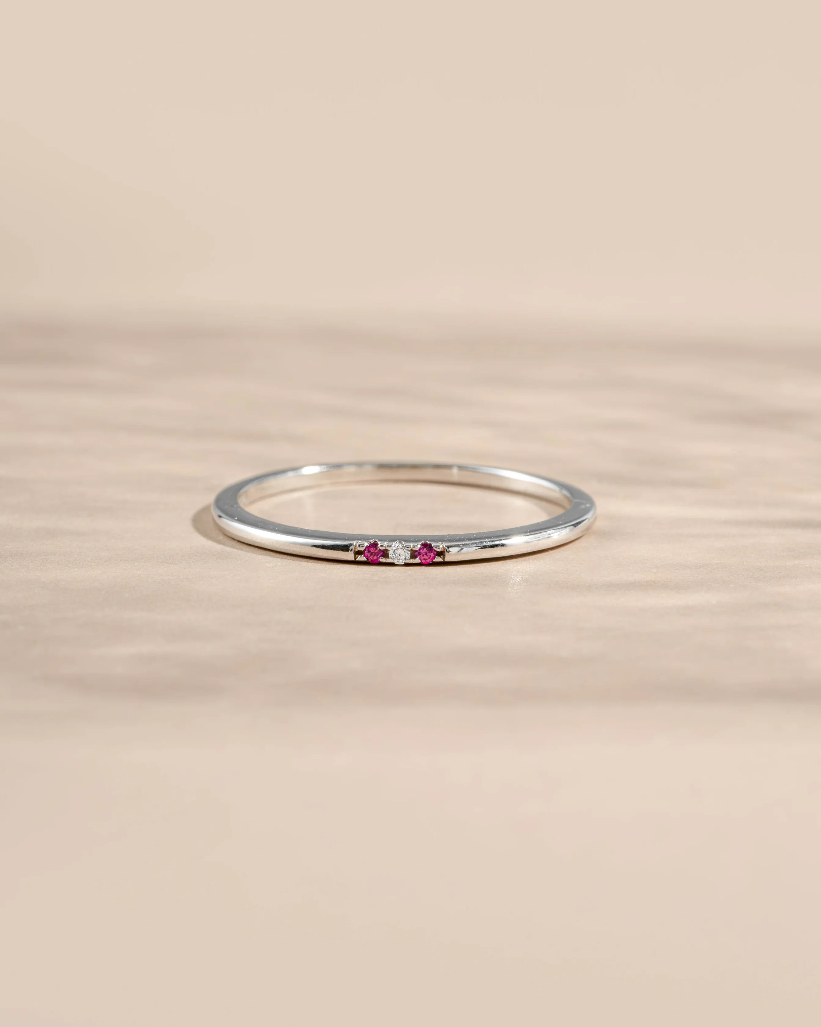 Ruby 3 Stone Diamond Ring - Image 3