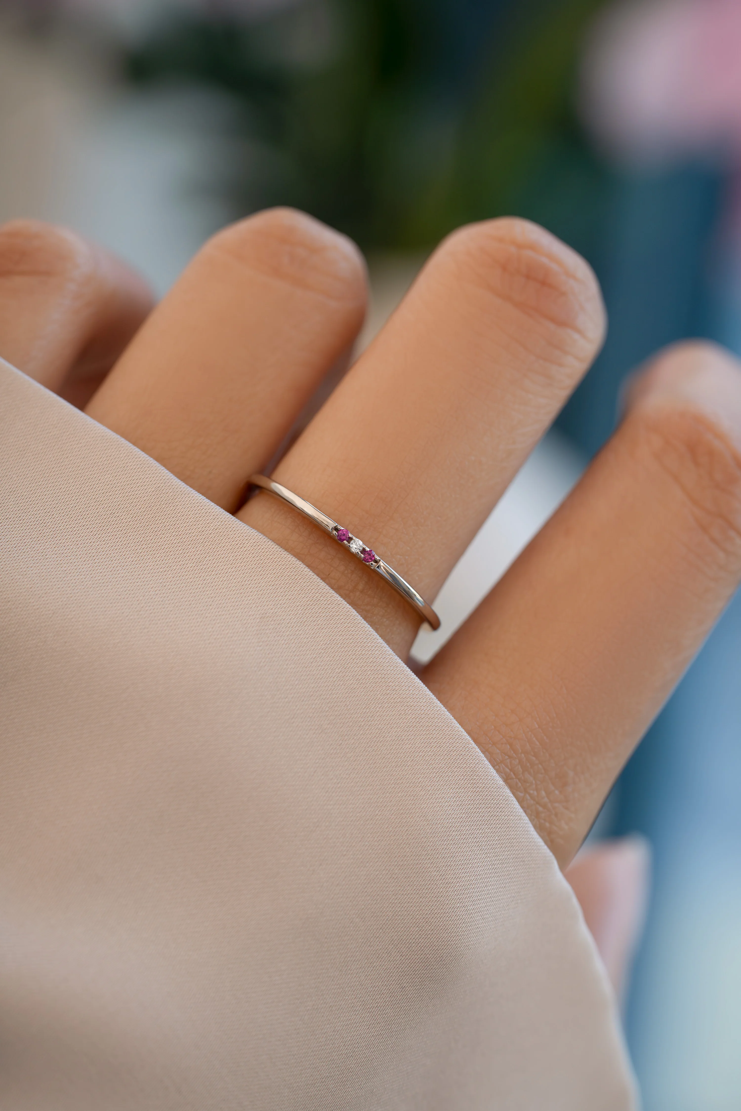 Ruby 3 Stone Diamond Ring - Image 4