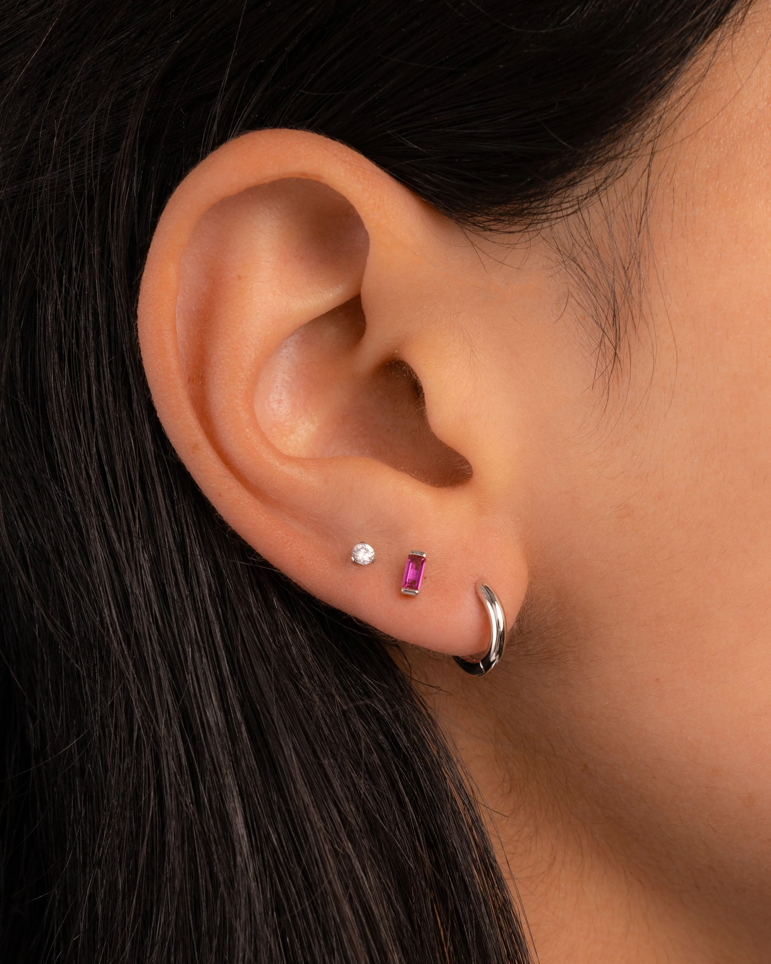 Ruby Baguette Stud Earrings - Image 4