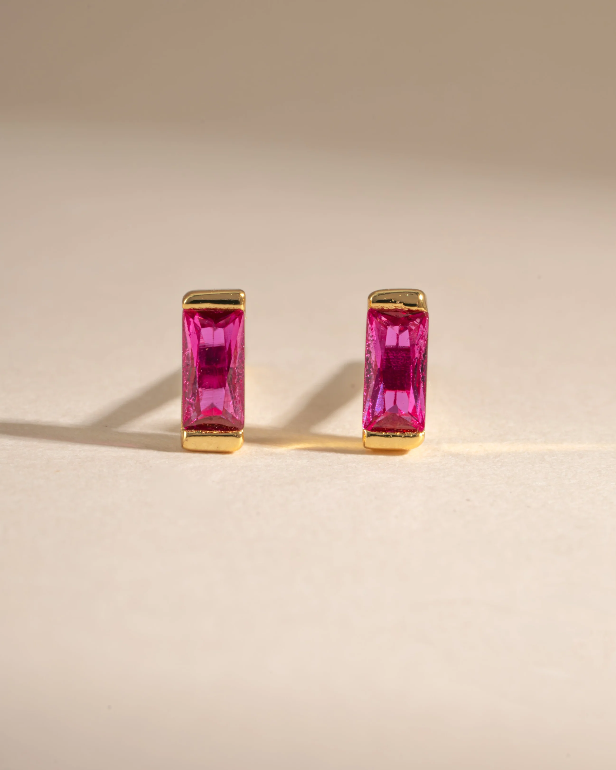 Ruby Baguette Stud Earrings - Image 8