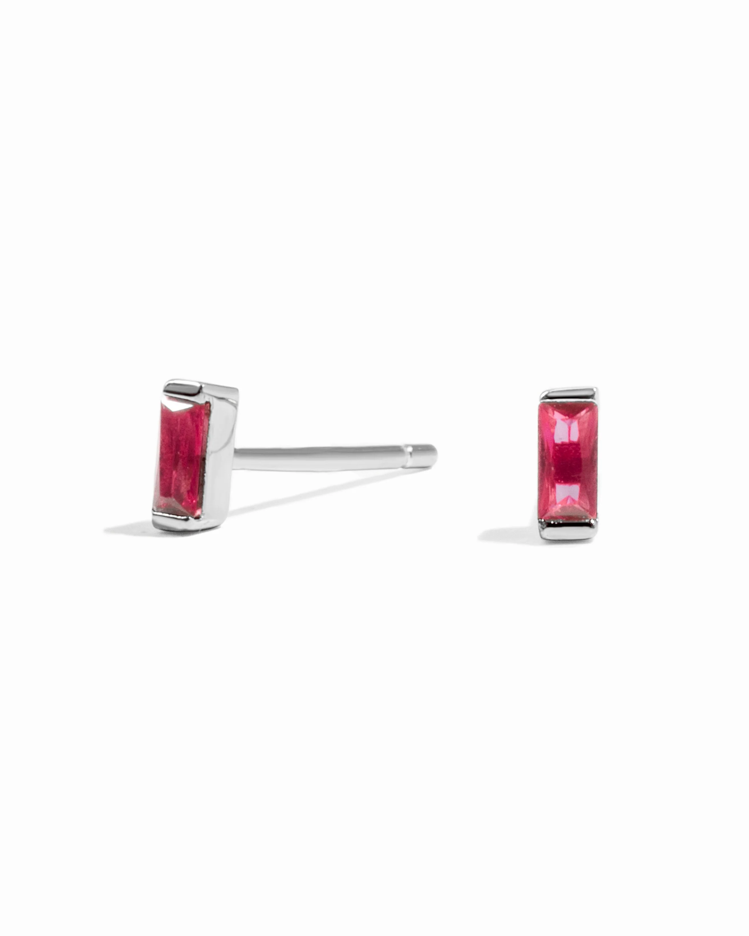 Ruby Baguette Stud Earrings - Image 9