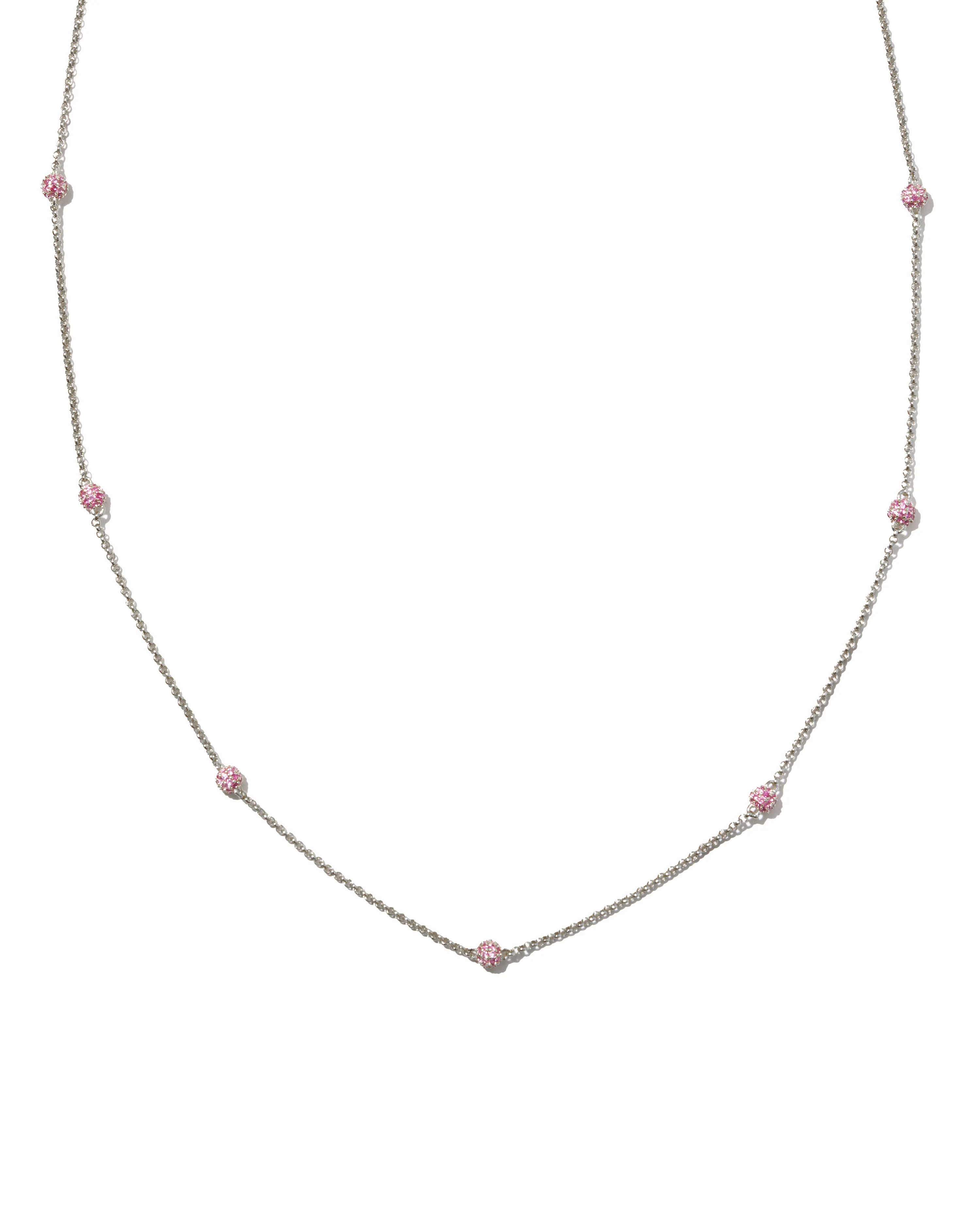 Ruby Beaded Pavé Necklace