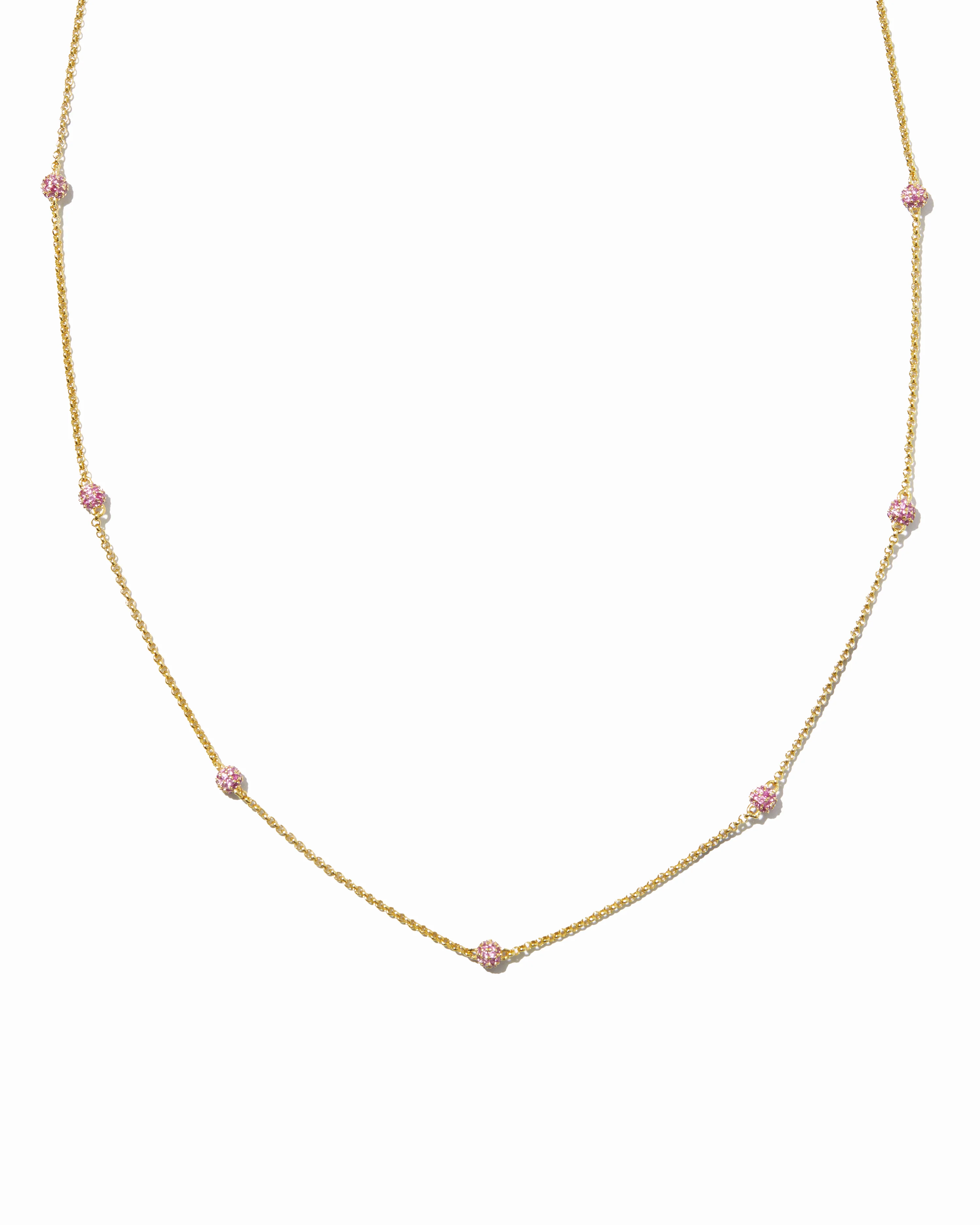 Ruby Beaded Pavé Necklace - Image 2