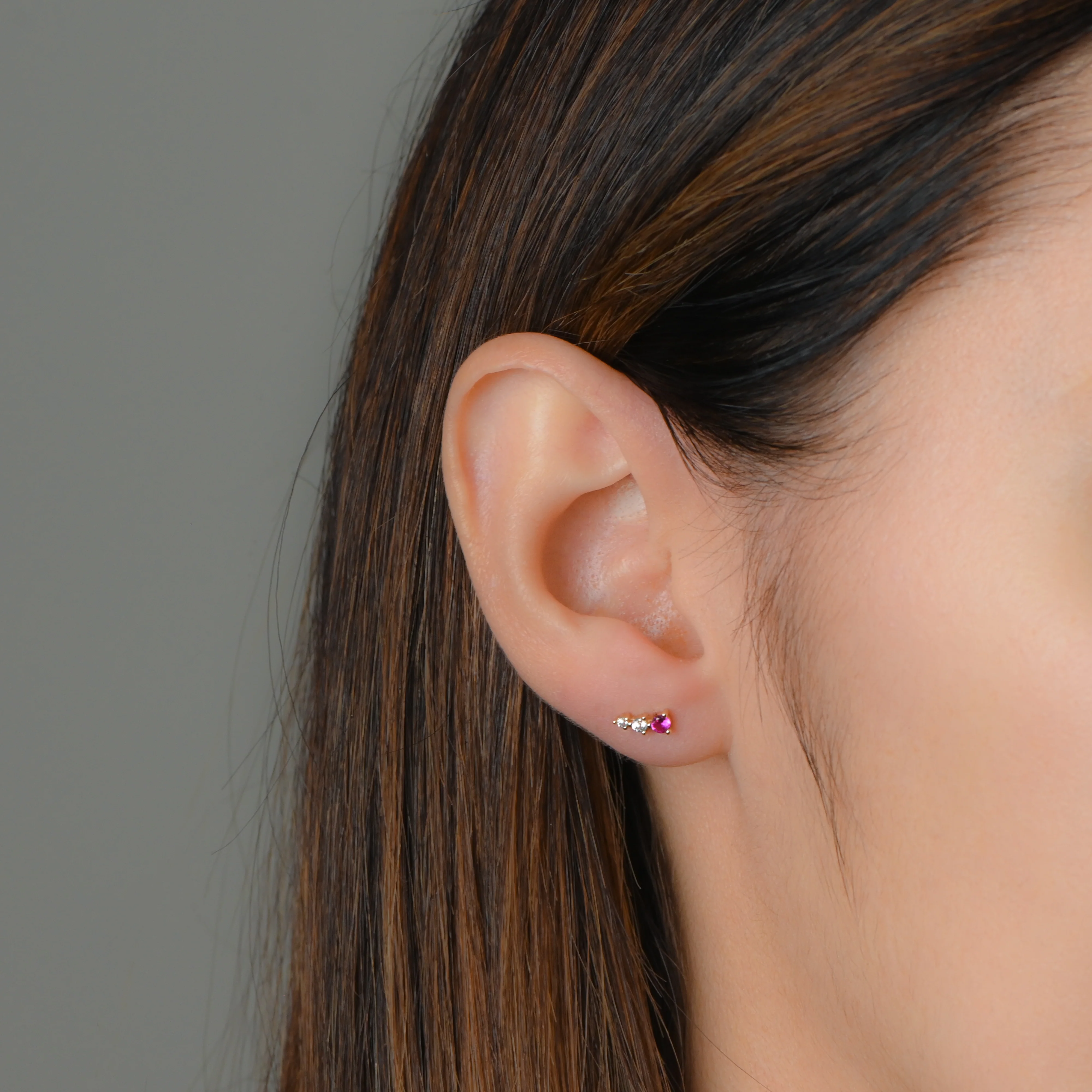 Ruby & Diamond Ear Climber - Image 2