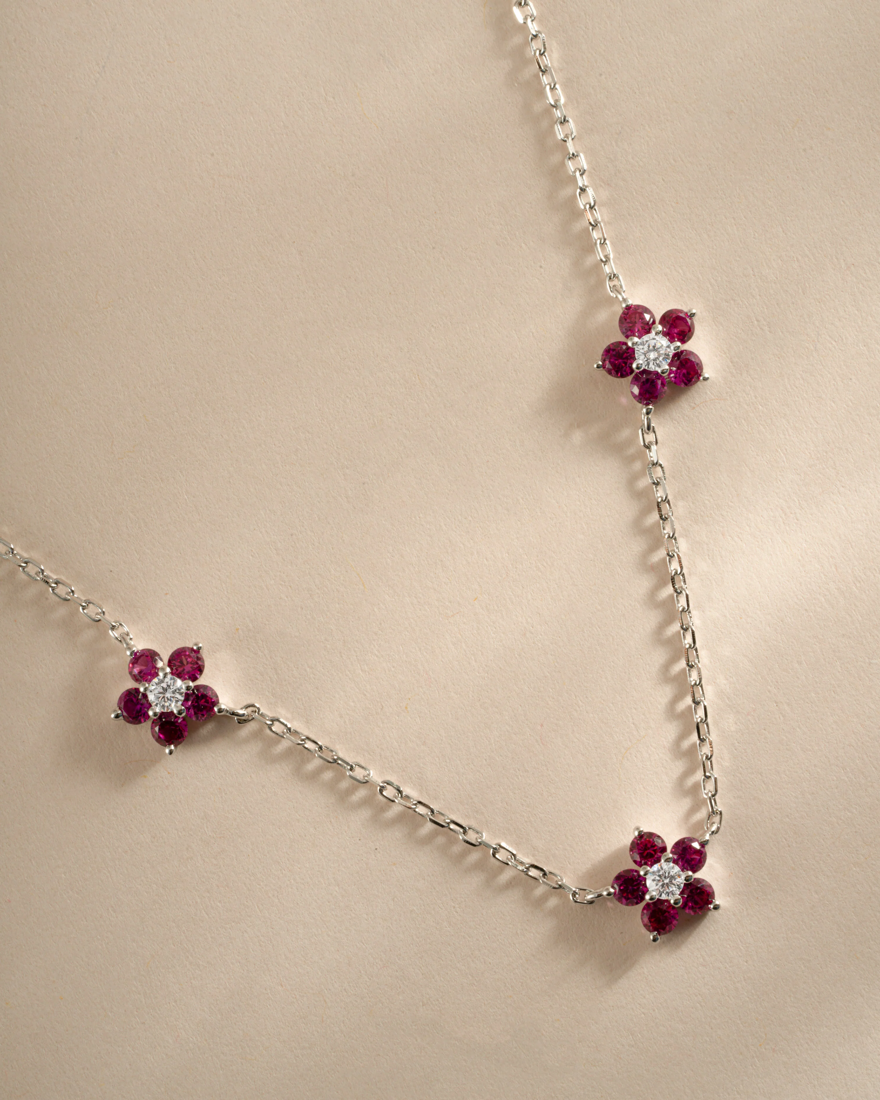Ruby Flower Necklace - Image 3