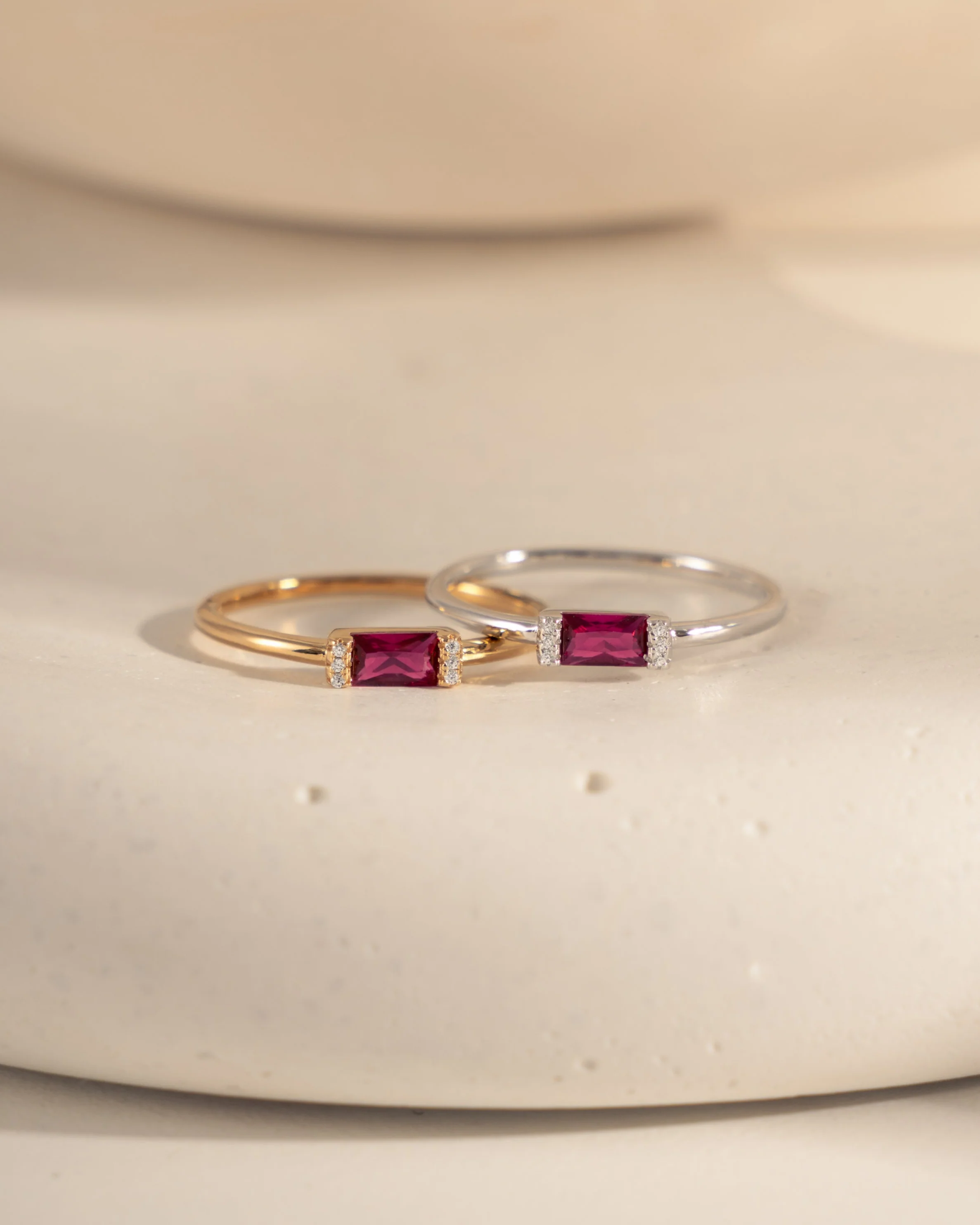 Ruby Simple Baguette Ring - Image 3