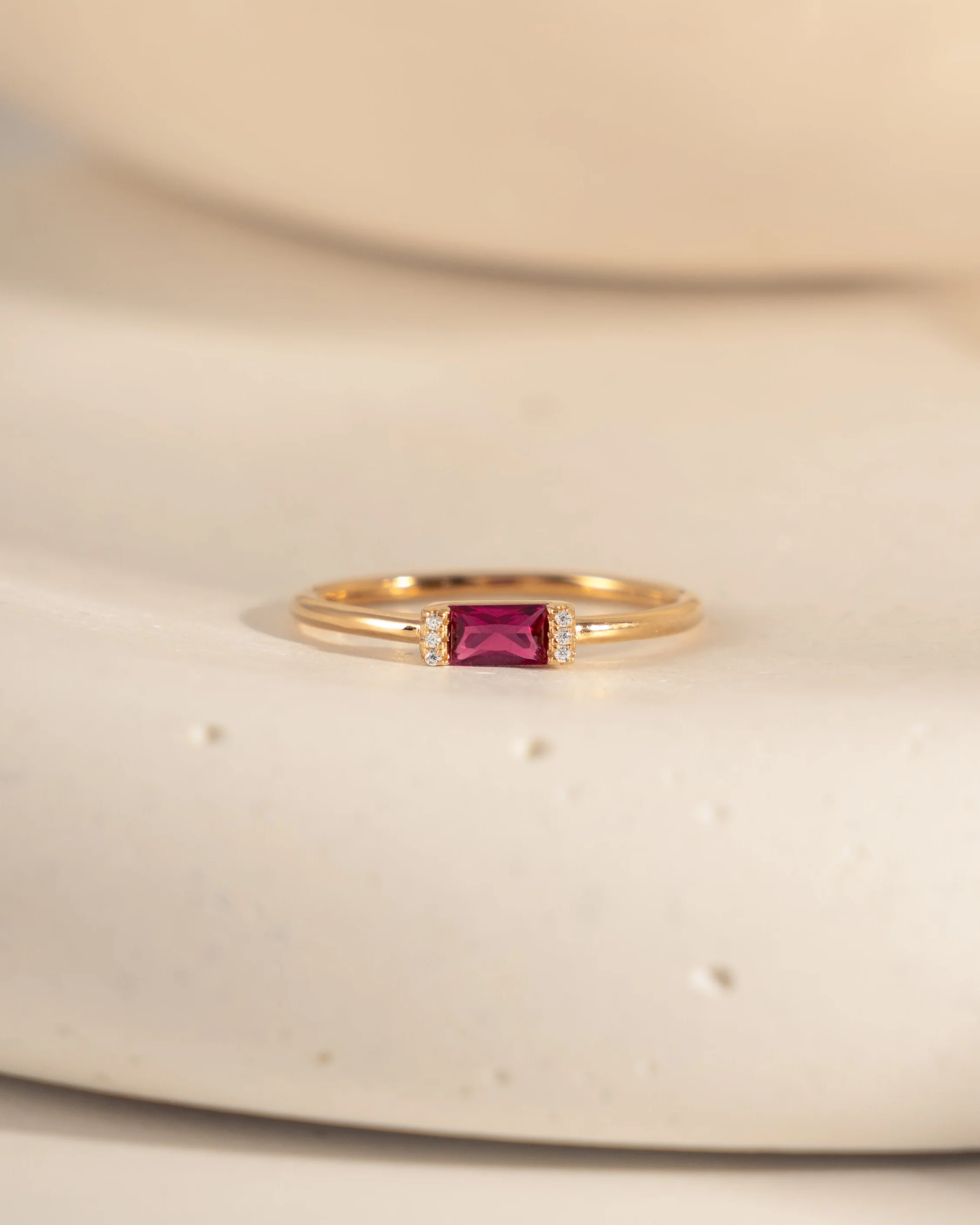 Ruby Simple Baguette Ring - Image 6