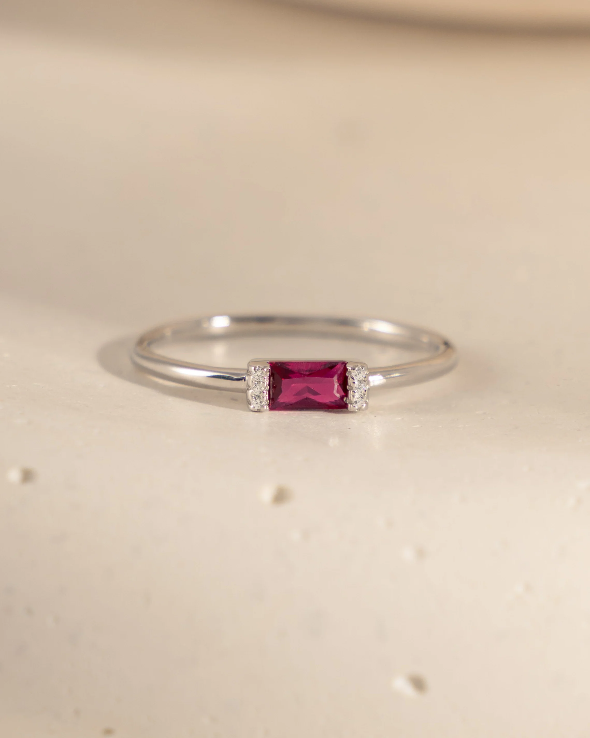 Ruby Simple Baguette Ring - Image 8