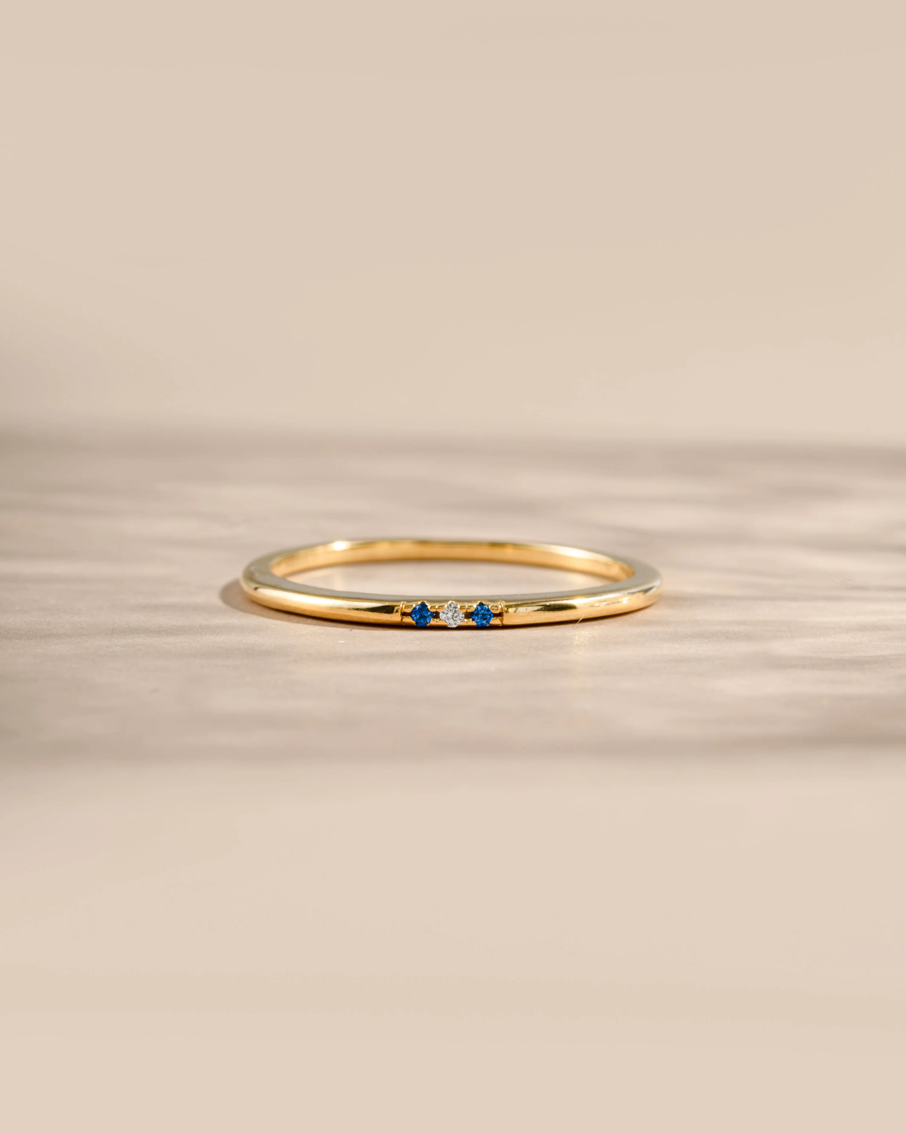 Sapphire 3 Stone Diamond Ring - Image 5