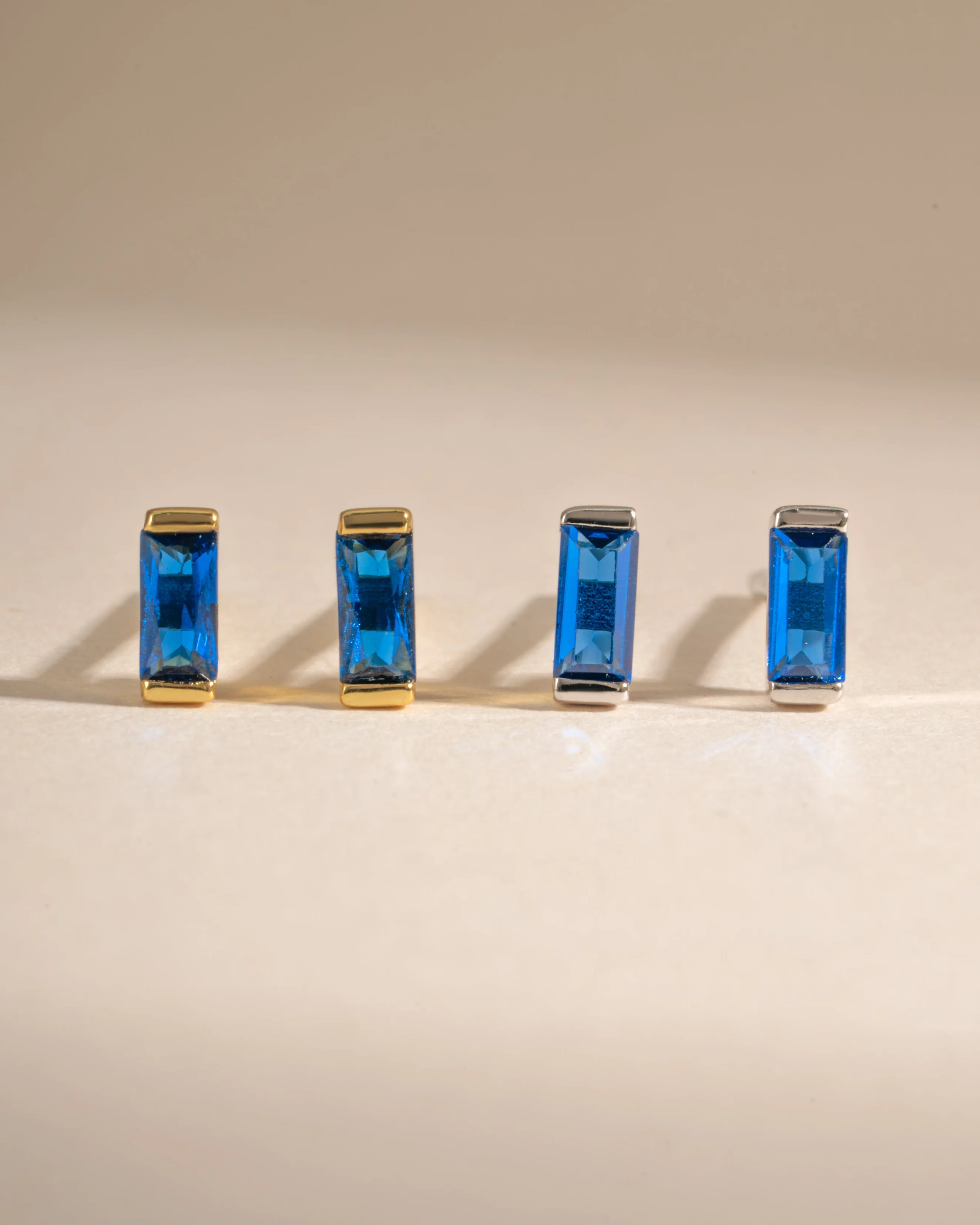 Sapphire Baguette Stud Earrings - Image 3