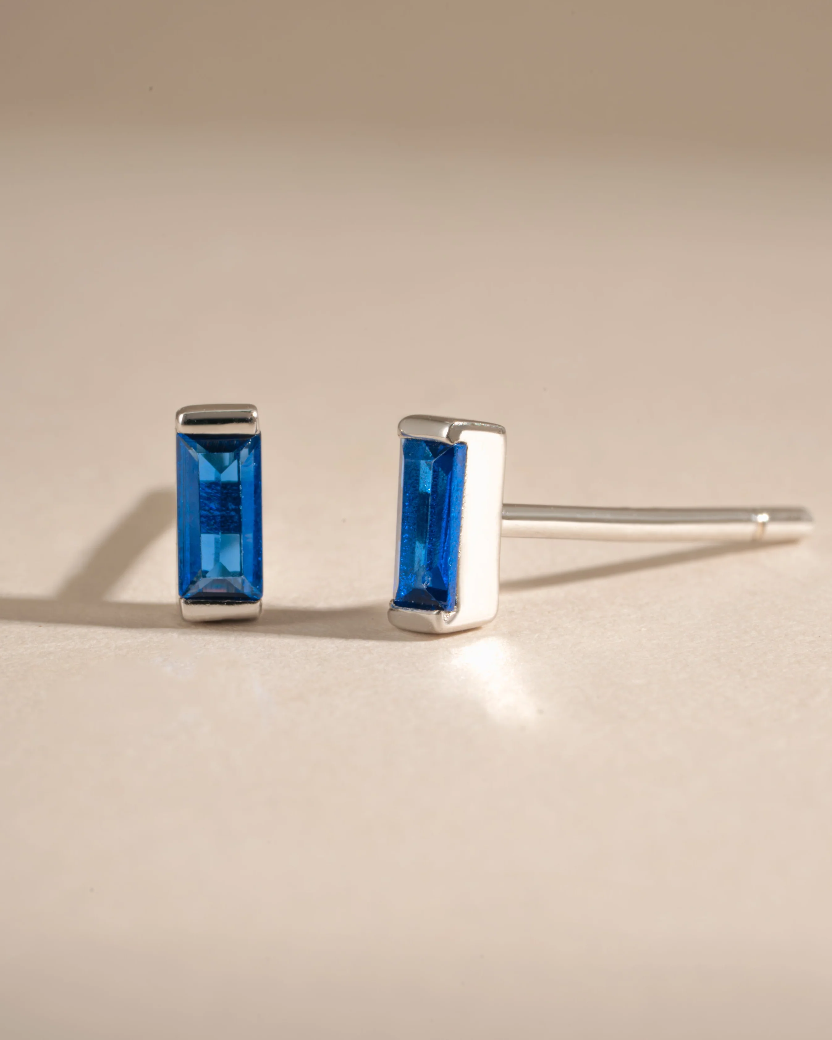 Sapphire Baguette Stud Earrings - Image 6