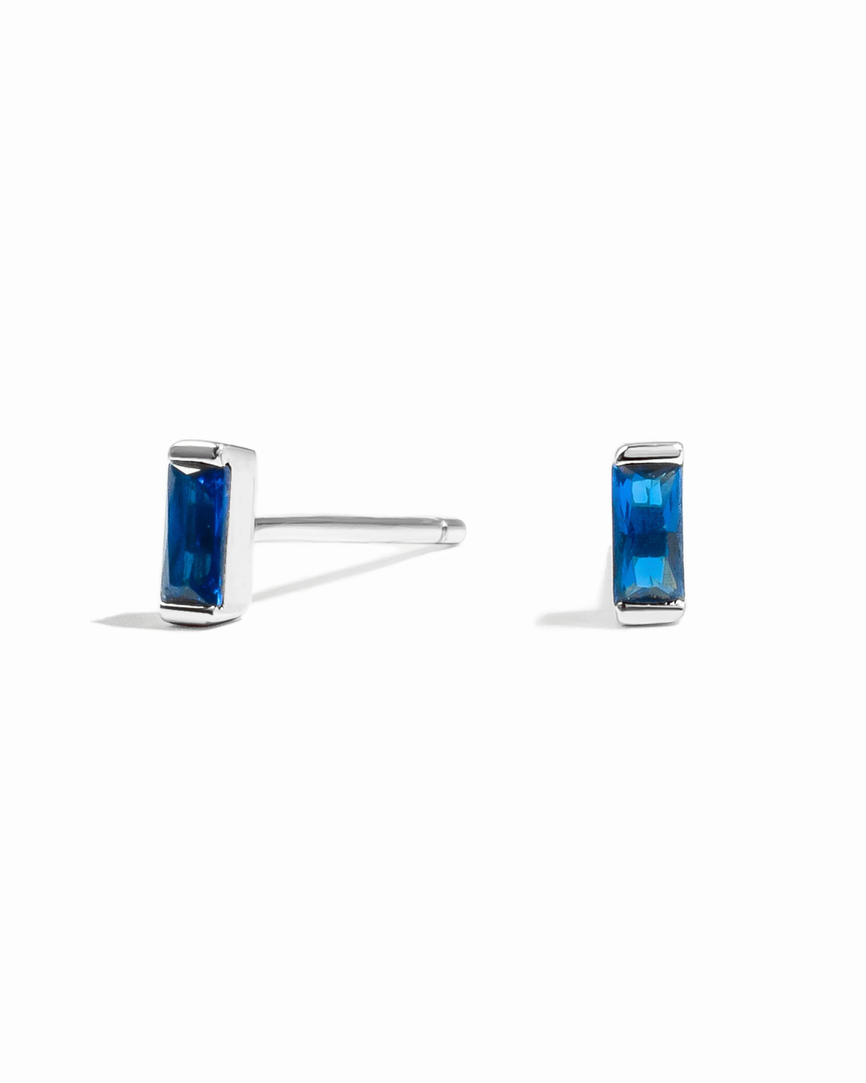 Sapphire Baguette Stud Earrings - Image 9
