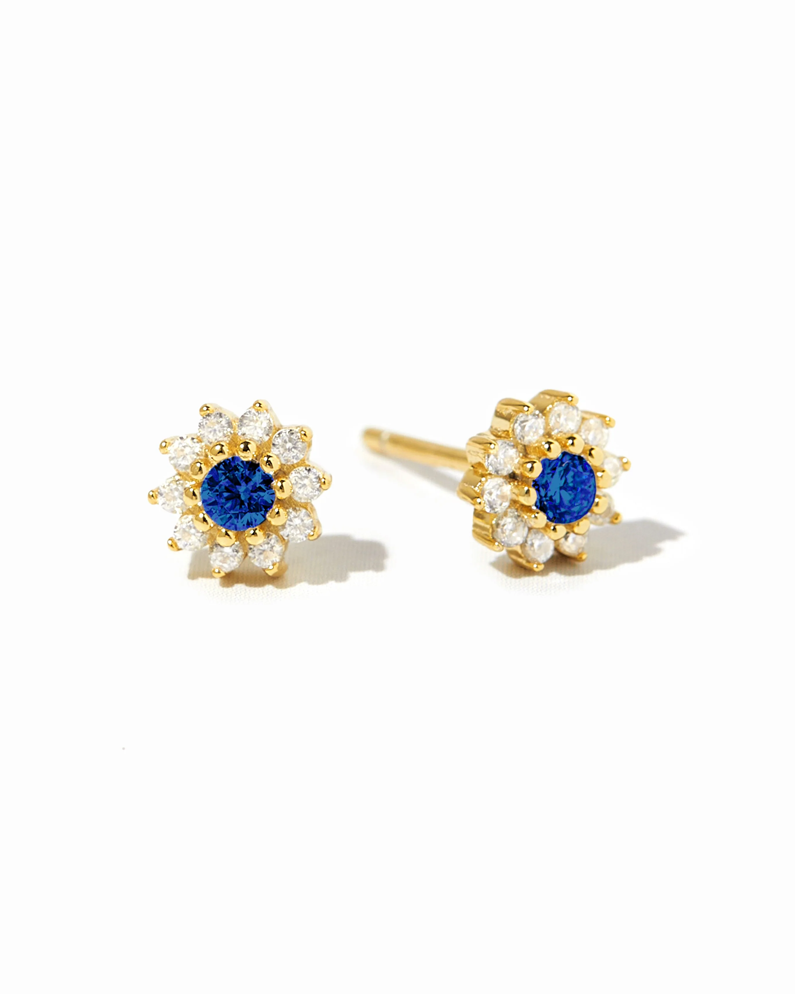 Sapphire Dainty Flower Studs