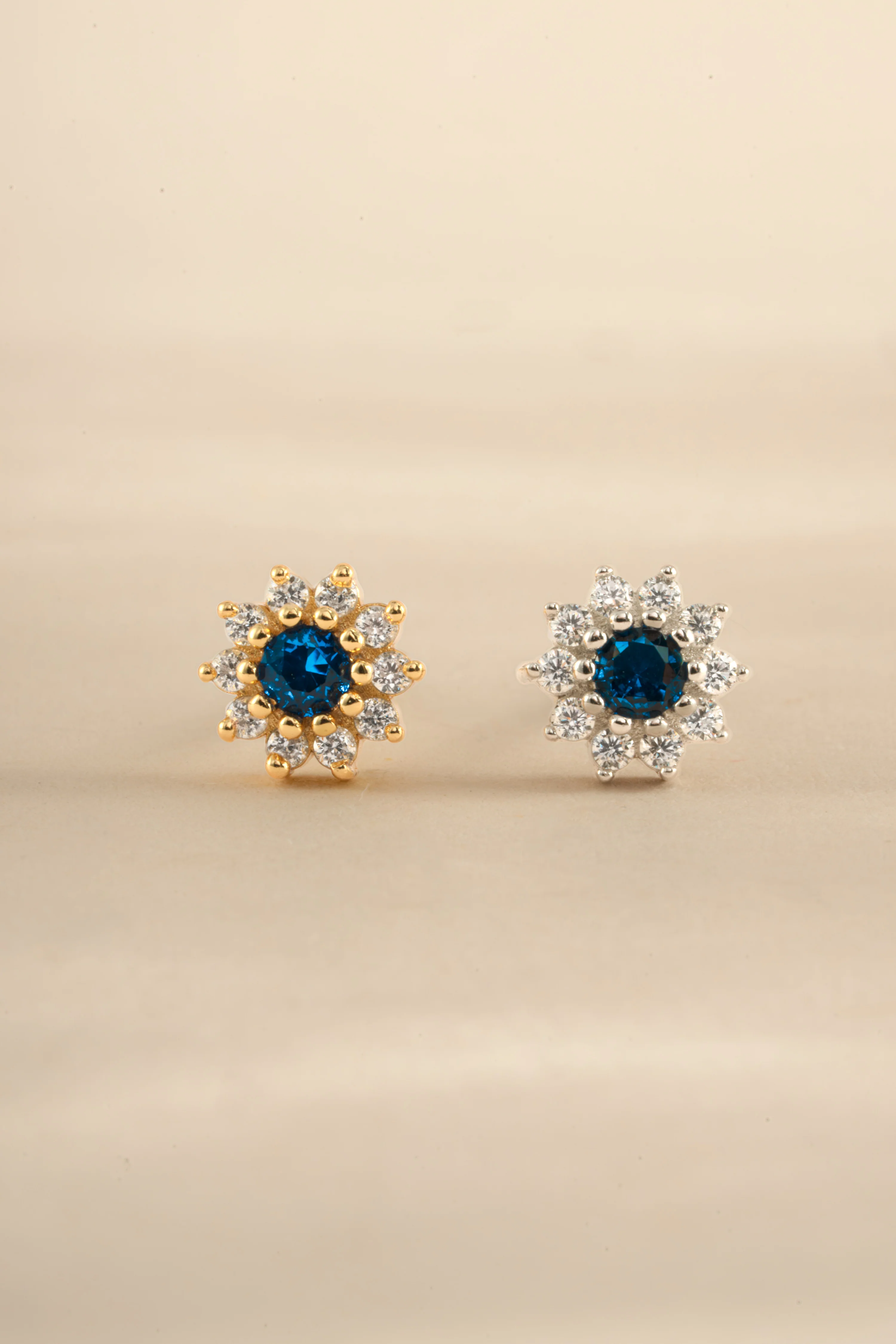 Sapphire Dainty Flower Studs - Image 3