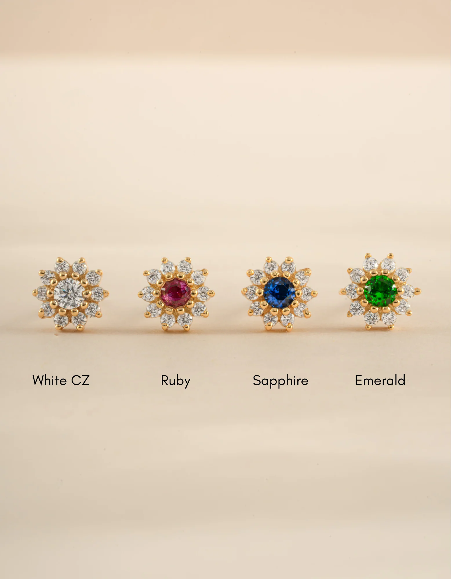 Sapphire Dainty Flower Studs - Image 4