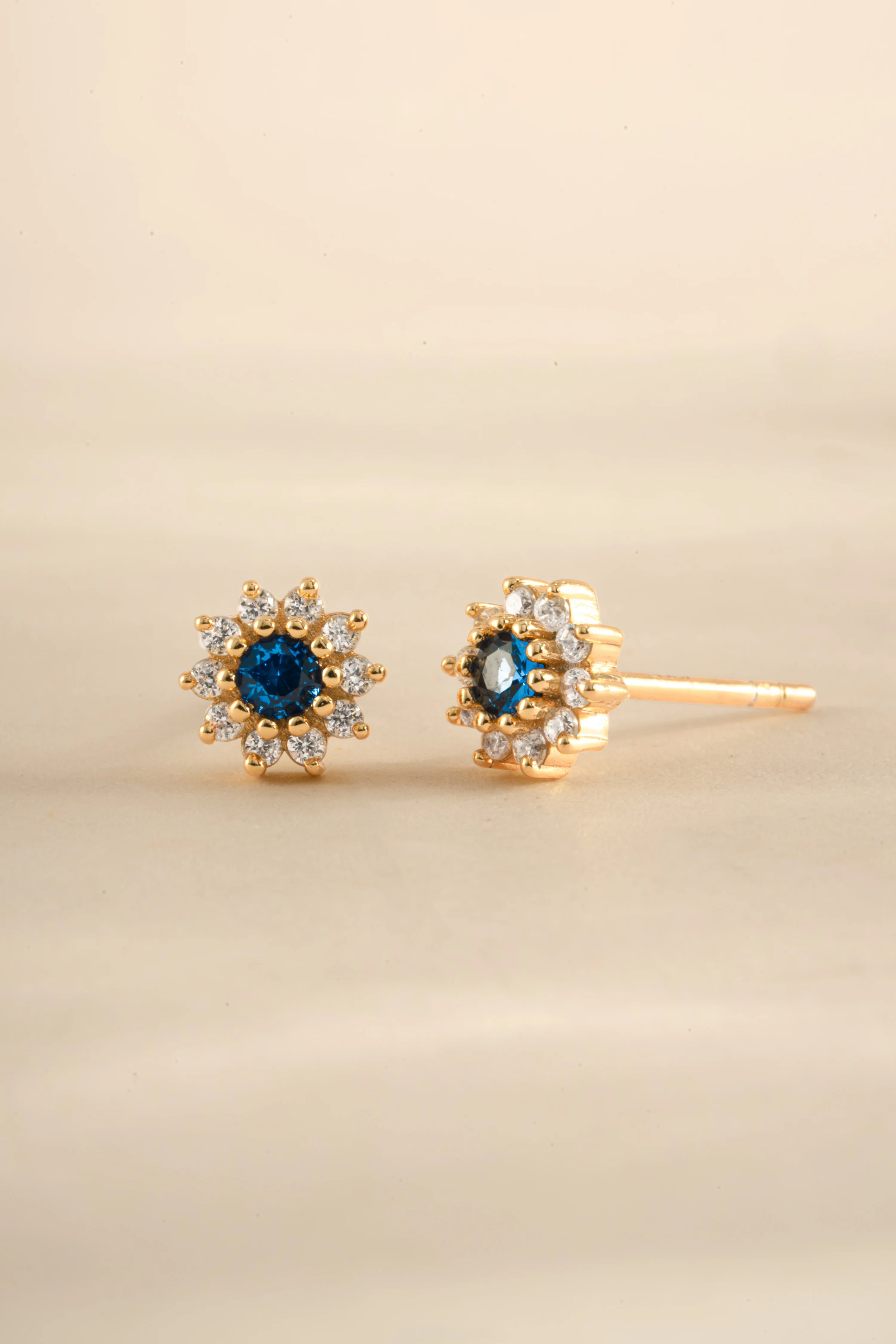 Sapphire Dainty Flower Studs - Image 5
