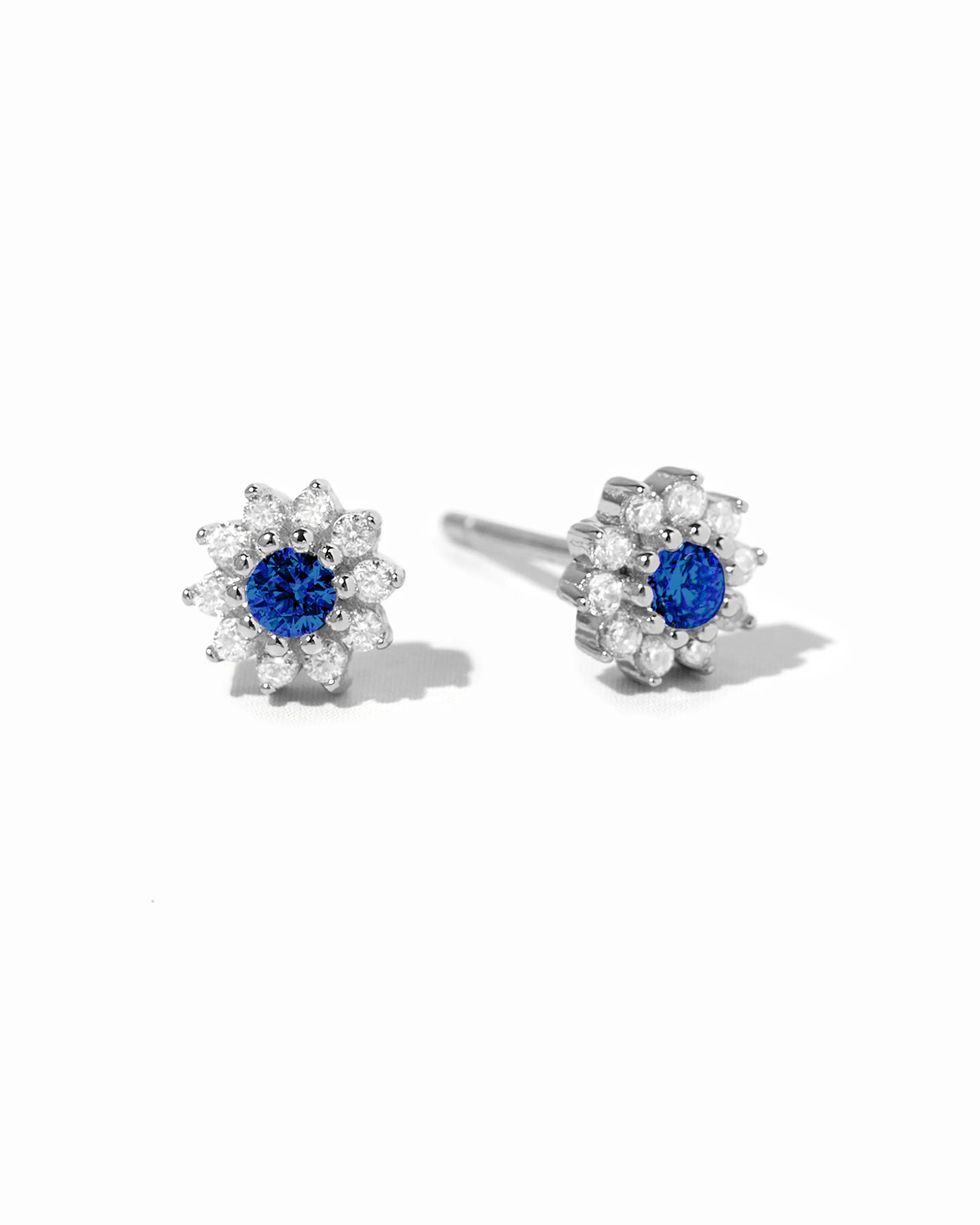 Sapphire Dainty Flower Studs - Image 8