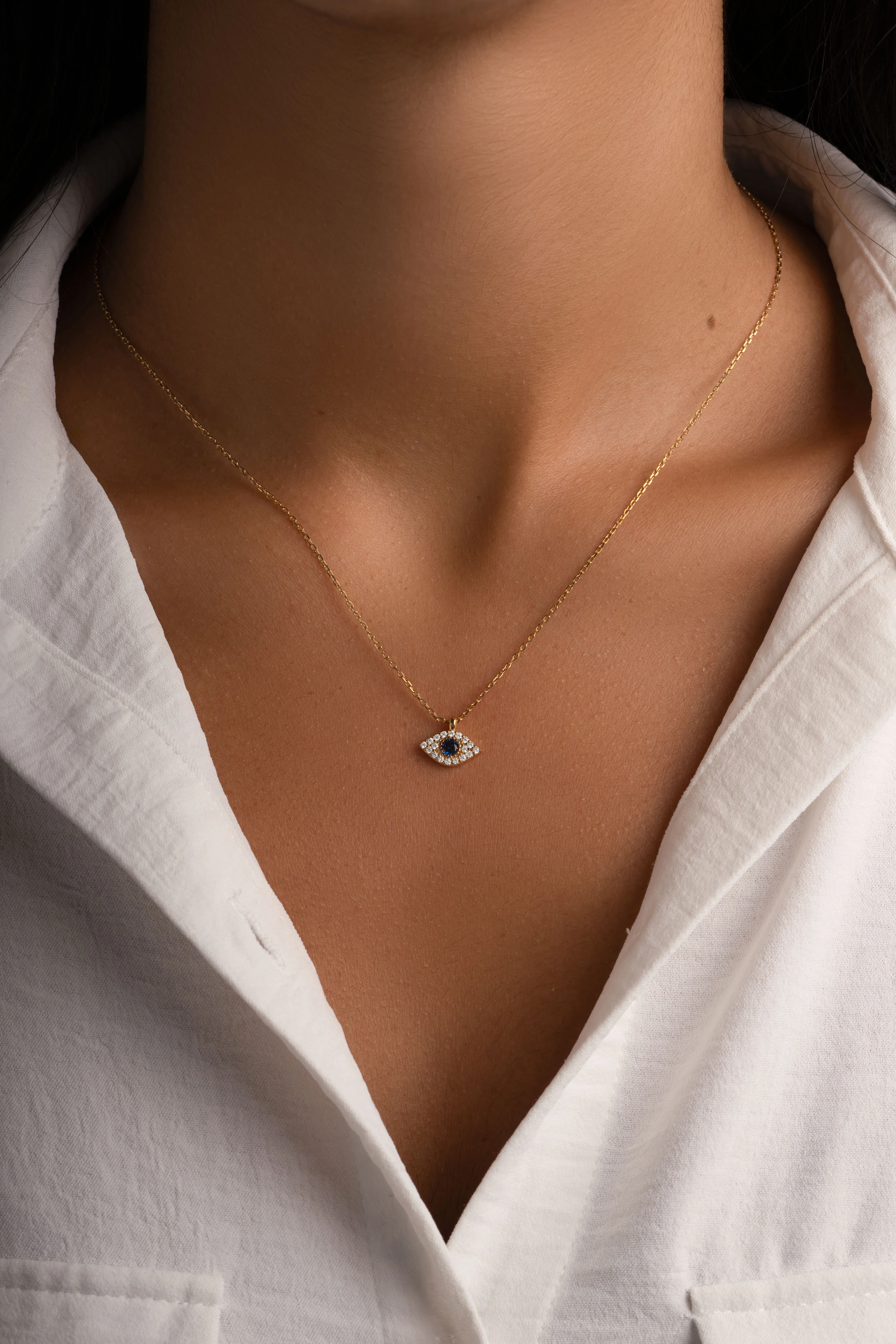 Sapphire Evil Eye Necklace - Image 2