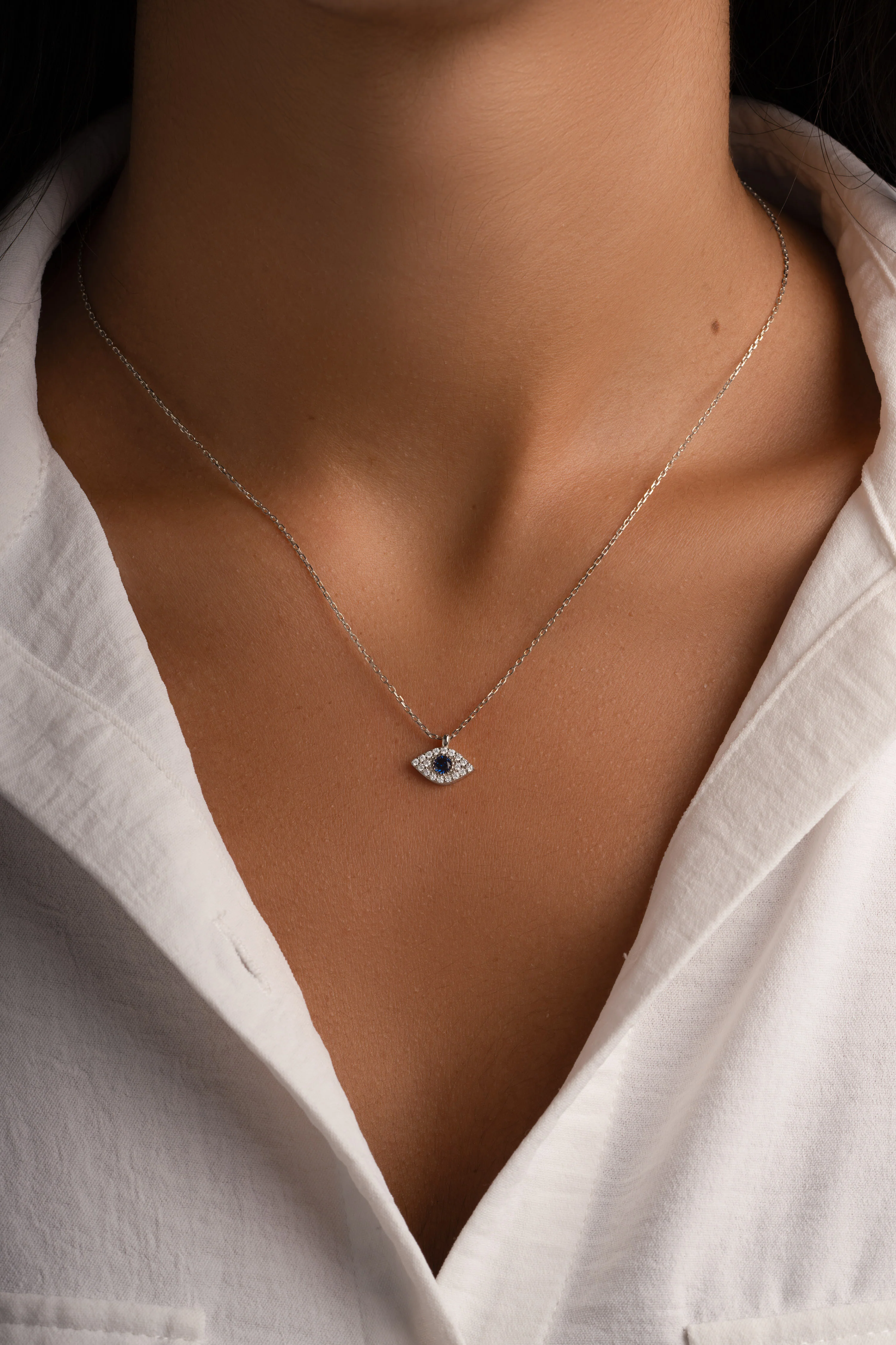 Sapphire Evil Eye Necklace - Image 4
