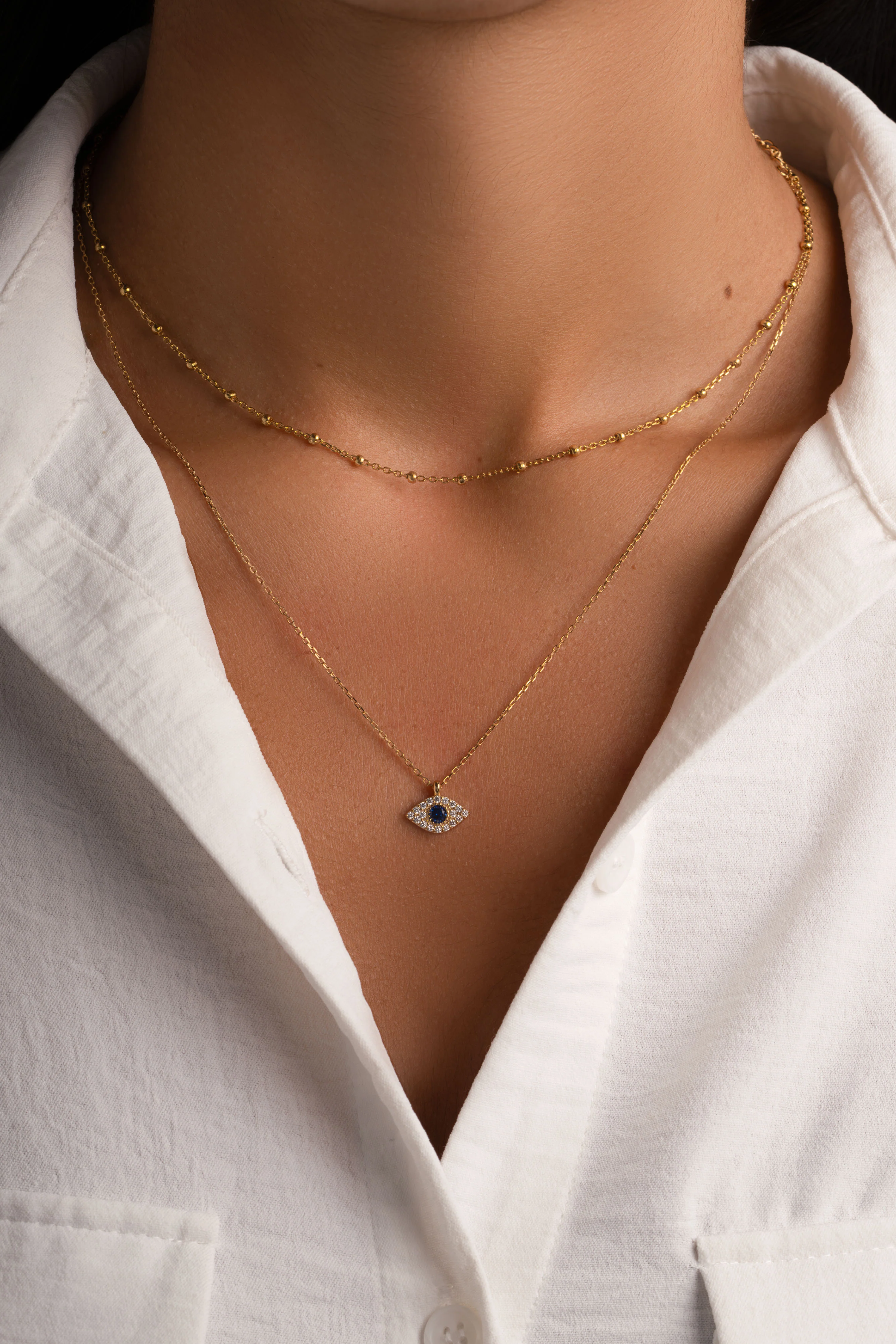 Sapphire Evil Eye Necklace - Image 7