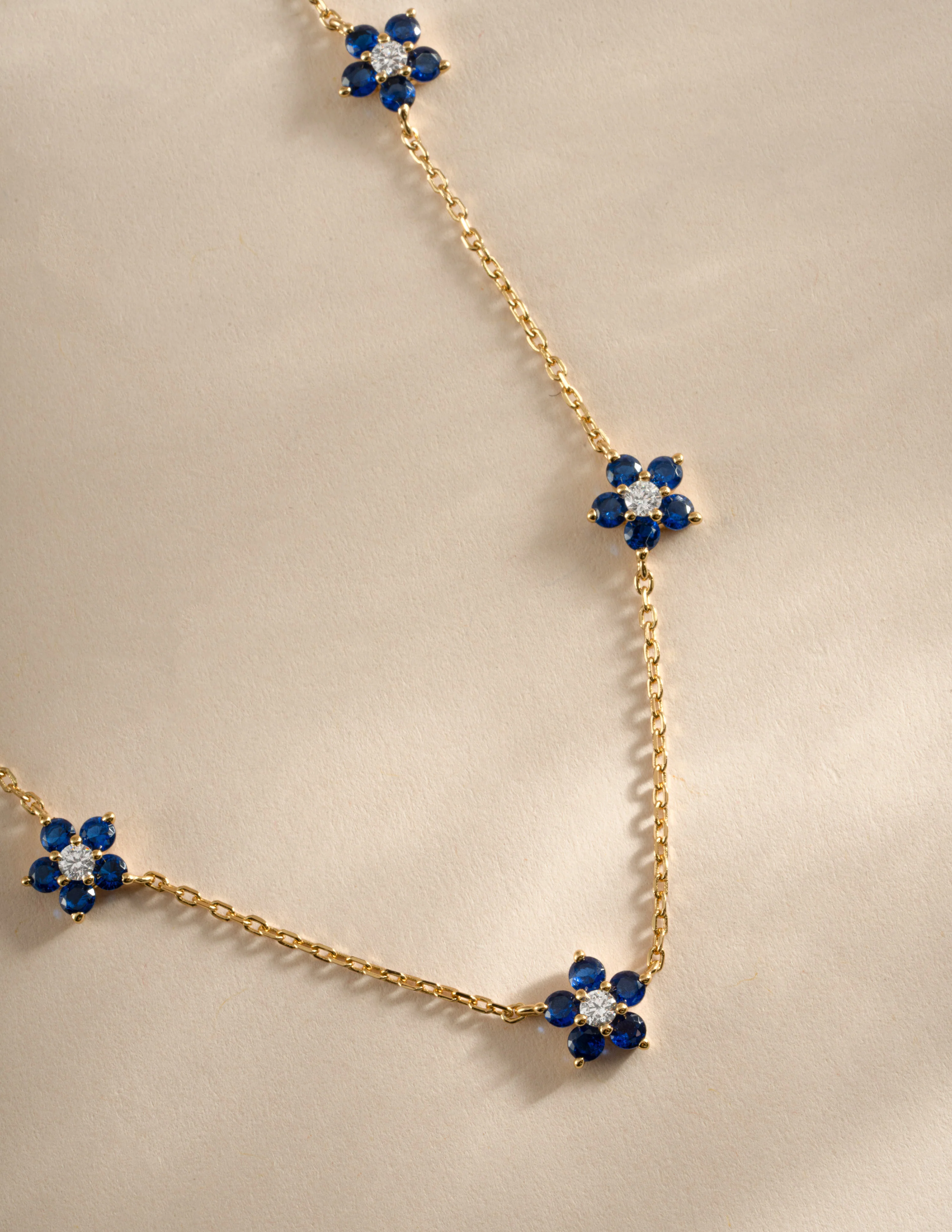 Sapphire Flower Necklace - Image 3