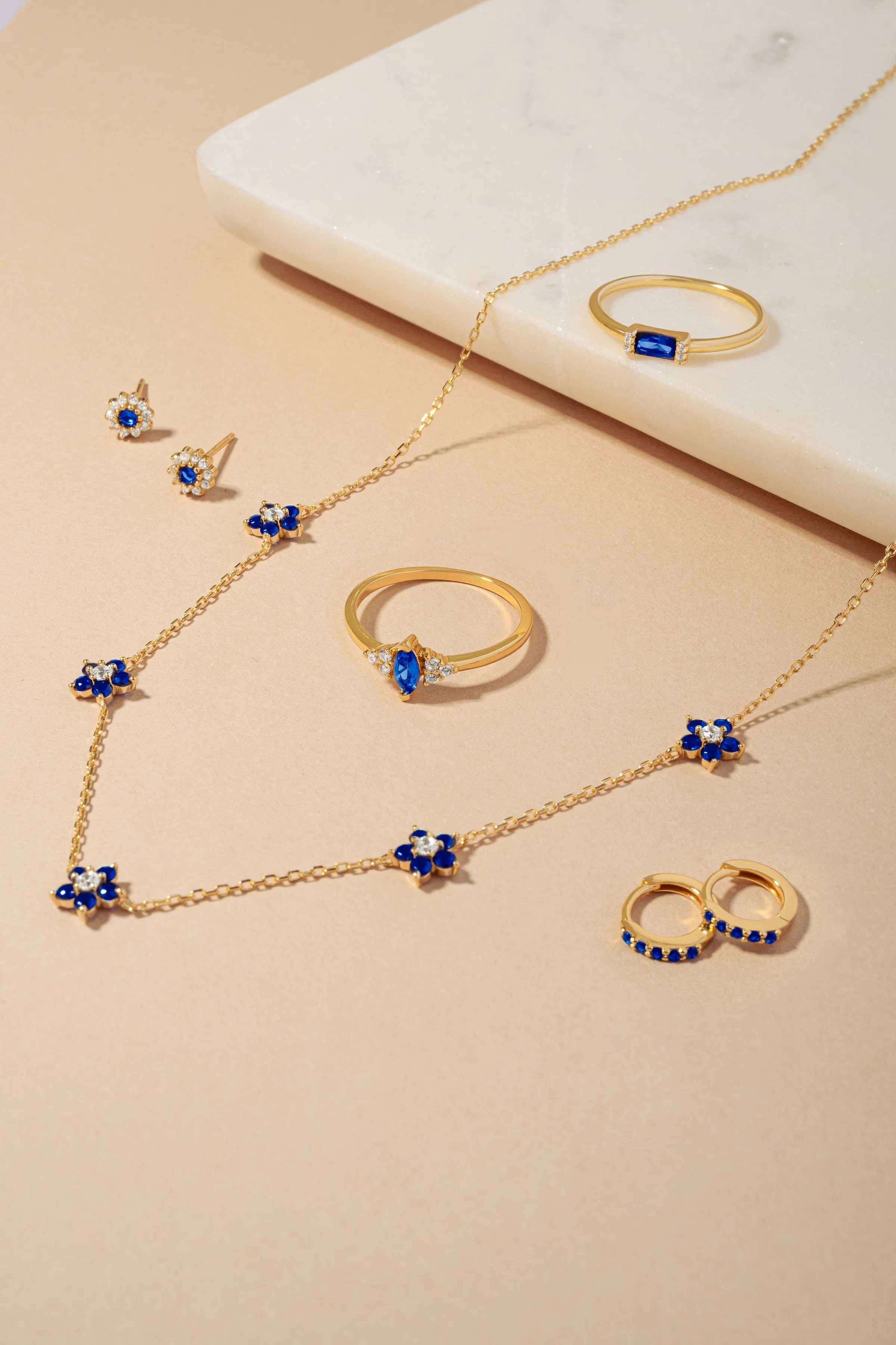 Sapphire Flower Necklace - Image 8
