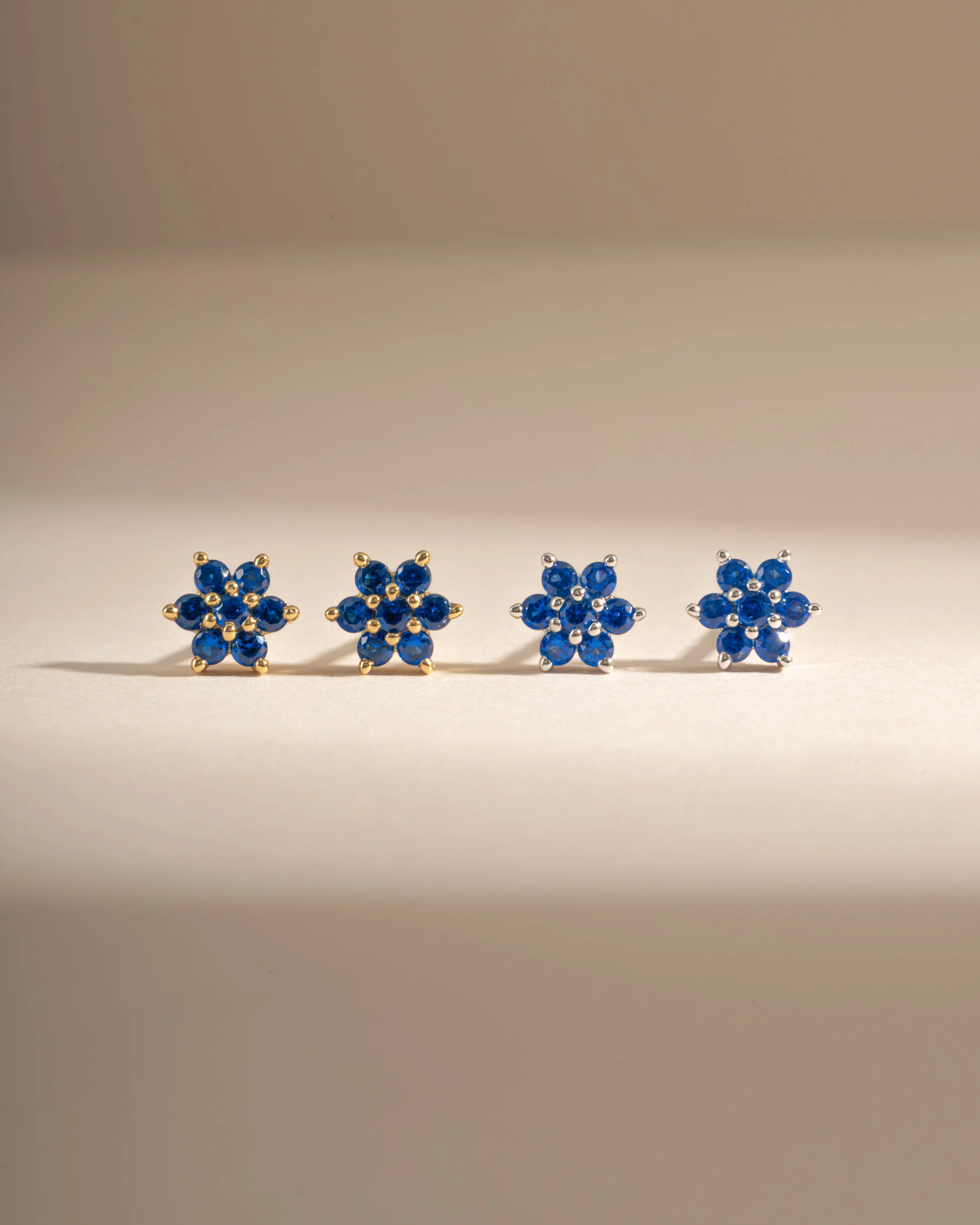 Sapphire Flower Studs - Image 3