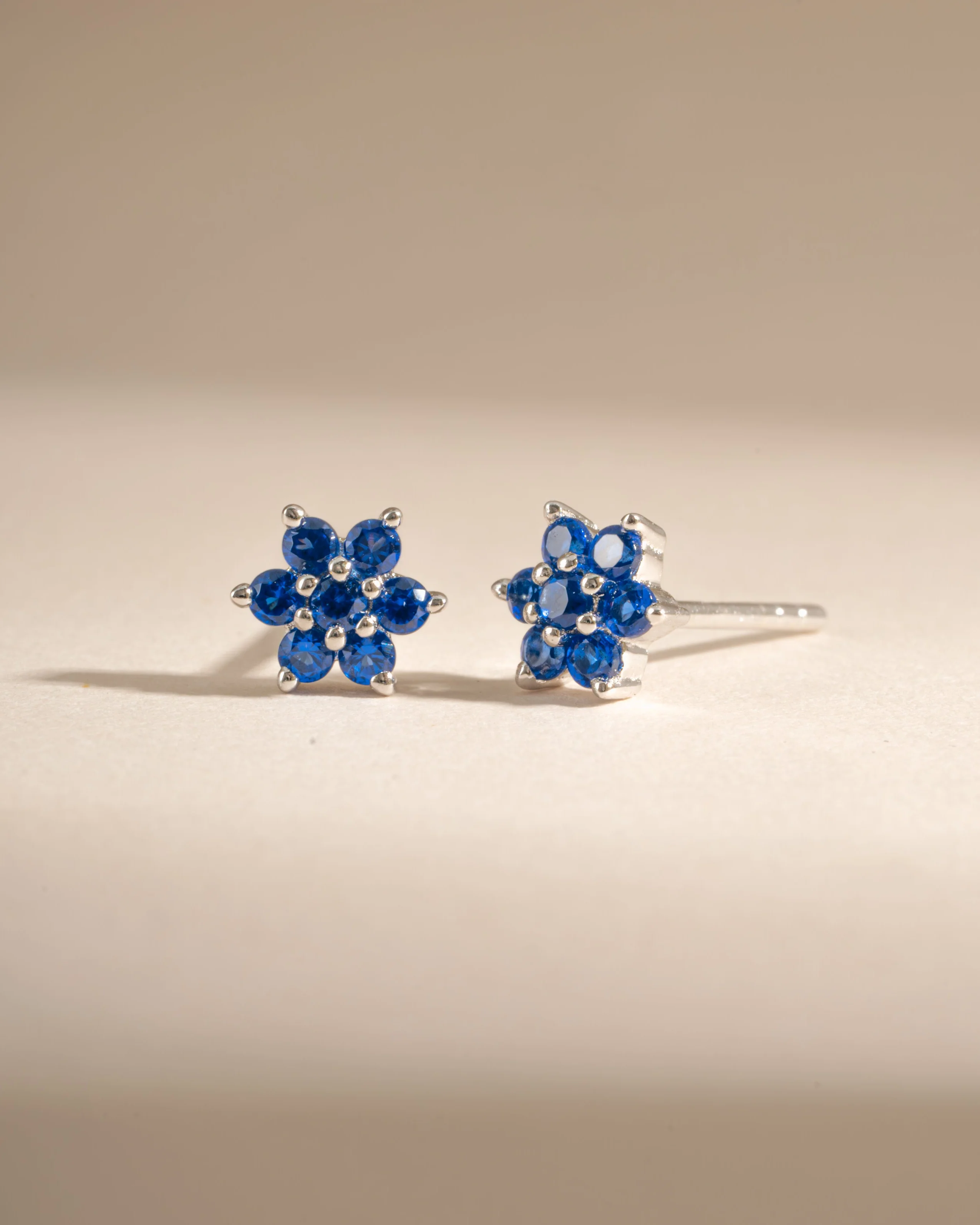 Sapphire Flower Studs - Image 6