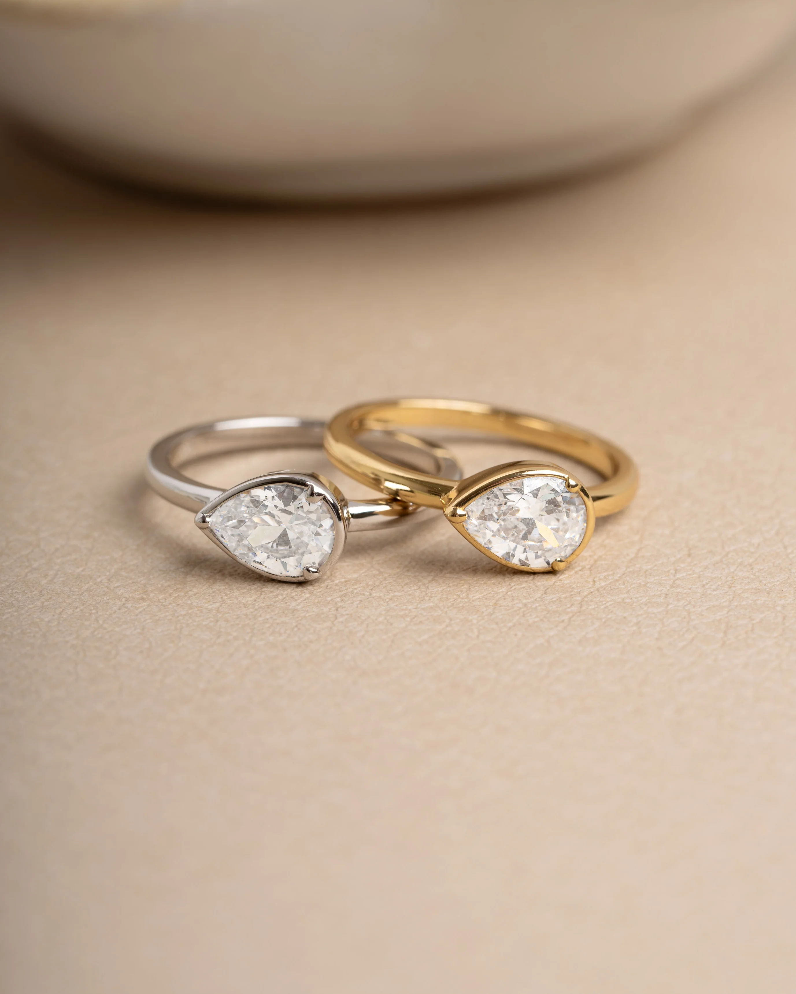 Sideways Bezel Pear Ring - Image 5