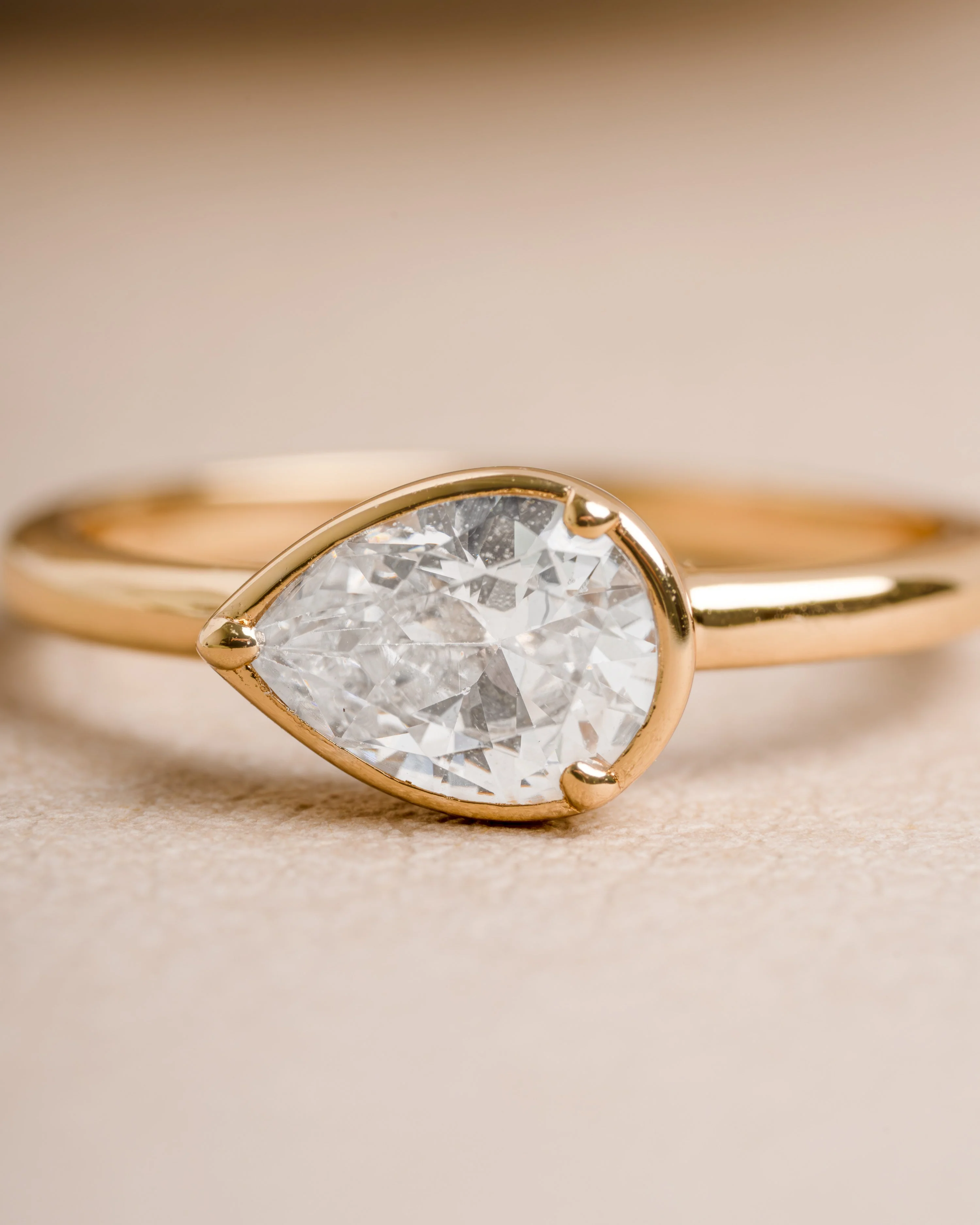 Sideways Bezel Pear Ring - Image 7