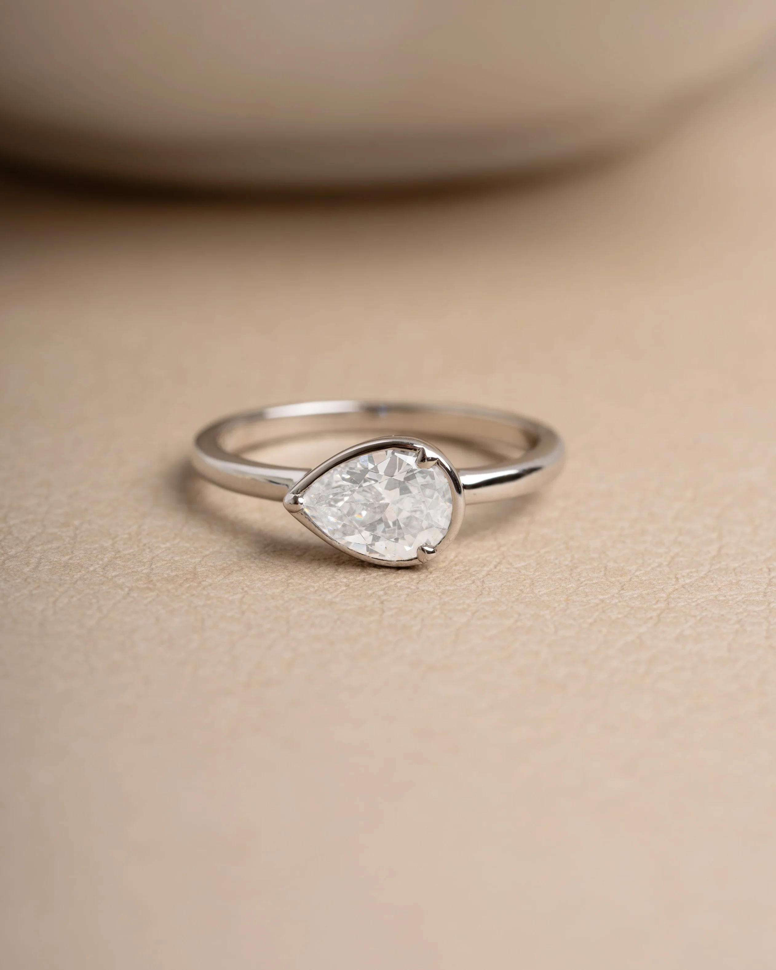 Sideways Bezel Pear Ring - Image 8