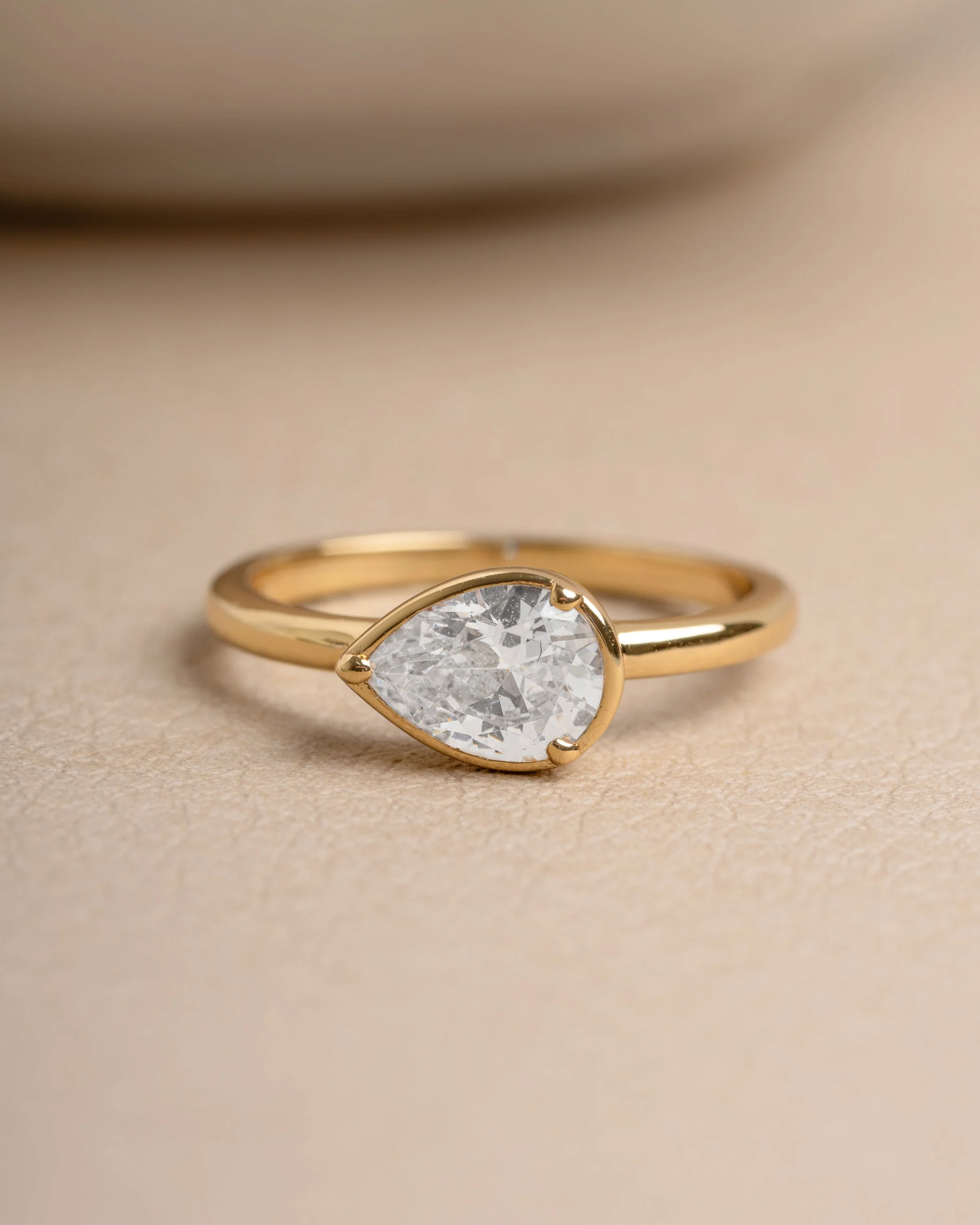 Sideways Bezel Pear Ring - Image 9