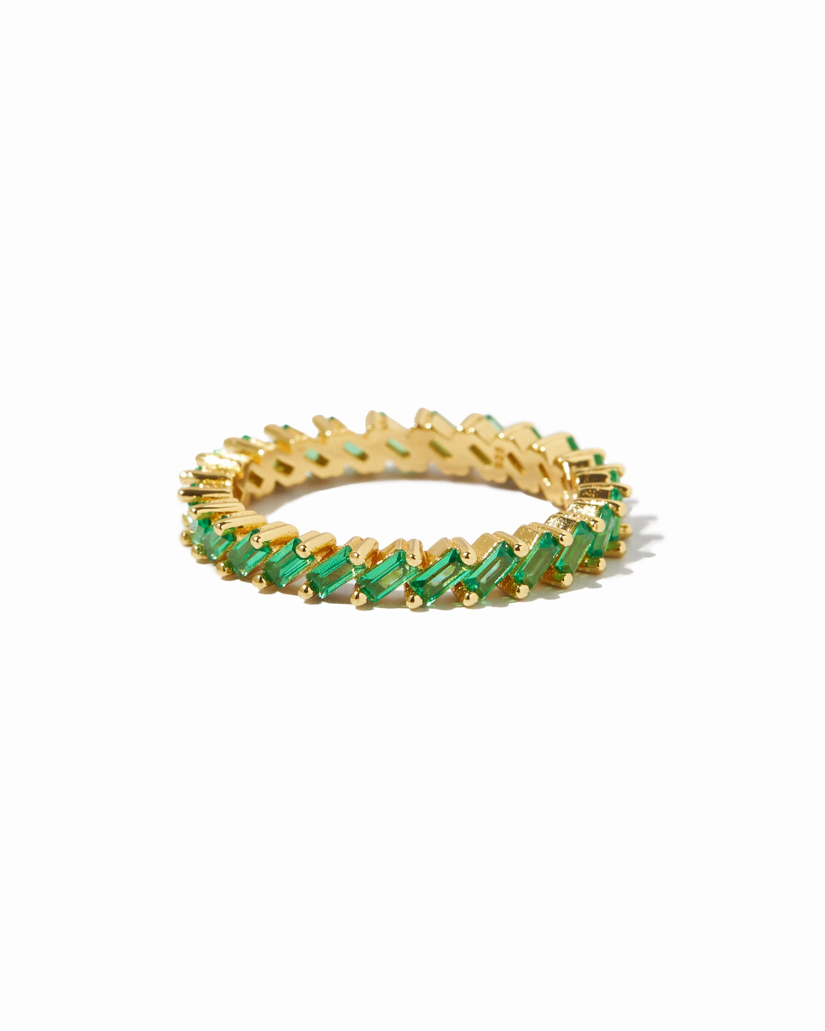 Slanted Emerald Baguette Ring
